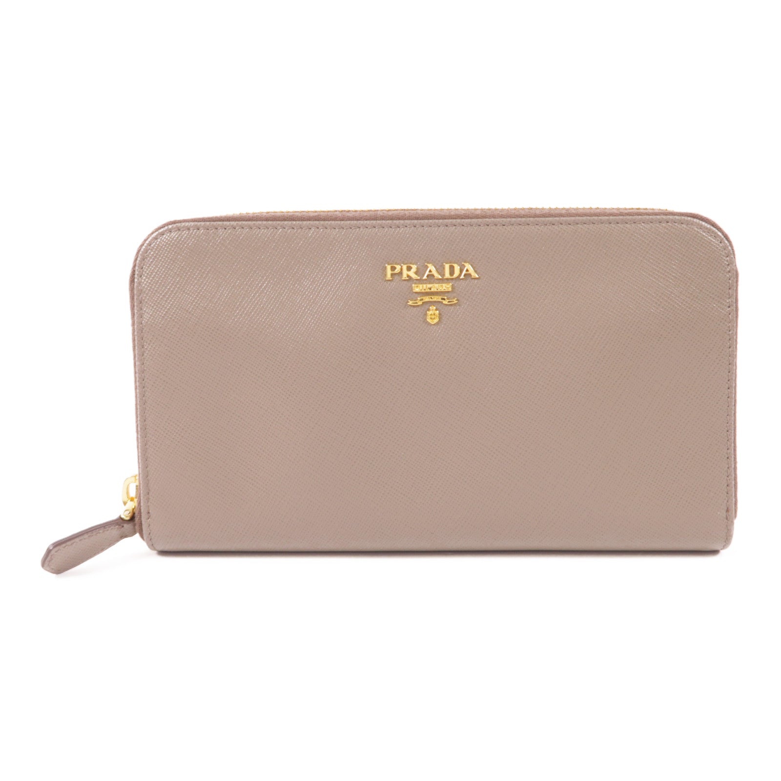 PRADA GHW Zipper Long Wallet IM0506 Calfskin Leather Brown