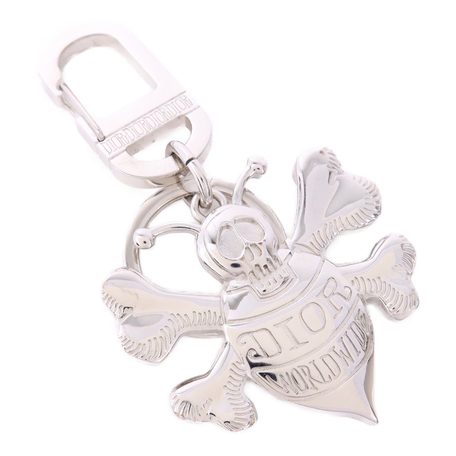 Christian Dior CD SHW Key Ring Metal Silver