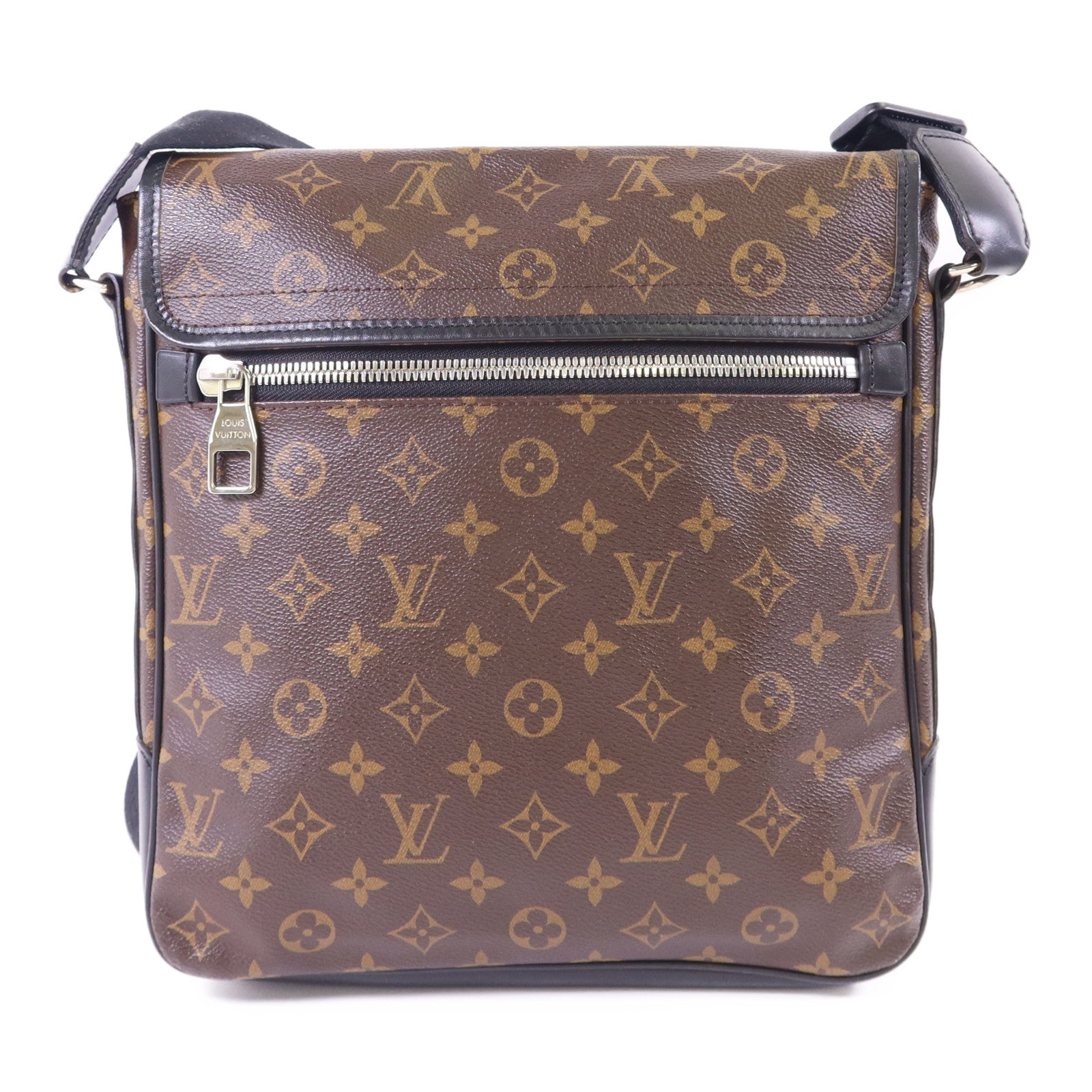 LOUIS VUITTON Monogram Macassar Bass MM金扣肩背袋M56715