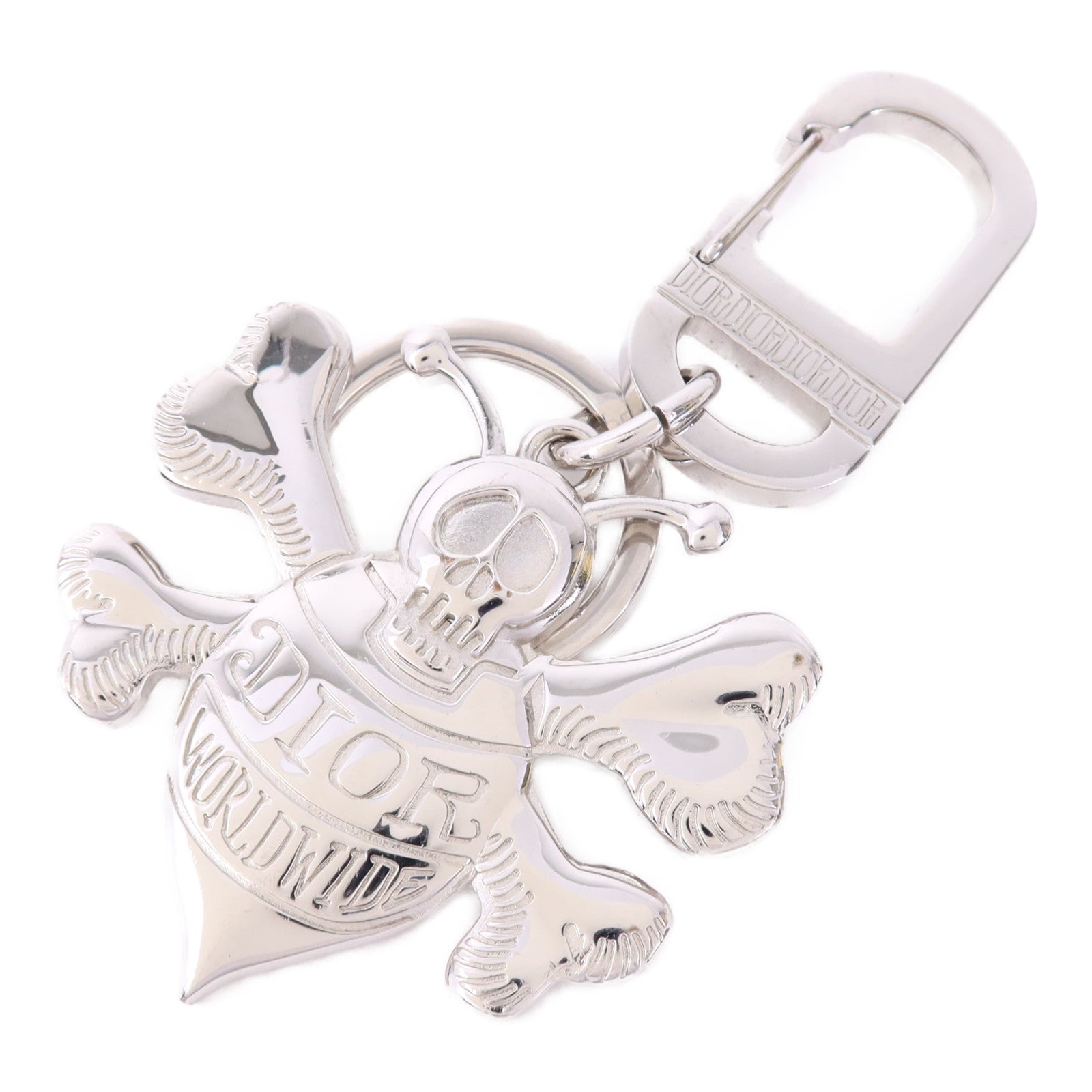 Christian Dior CD SHW Key Ring Metal Silver