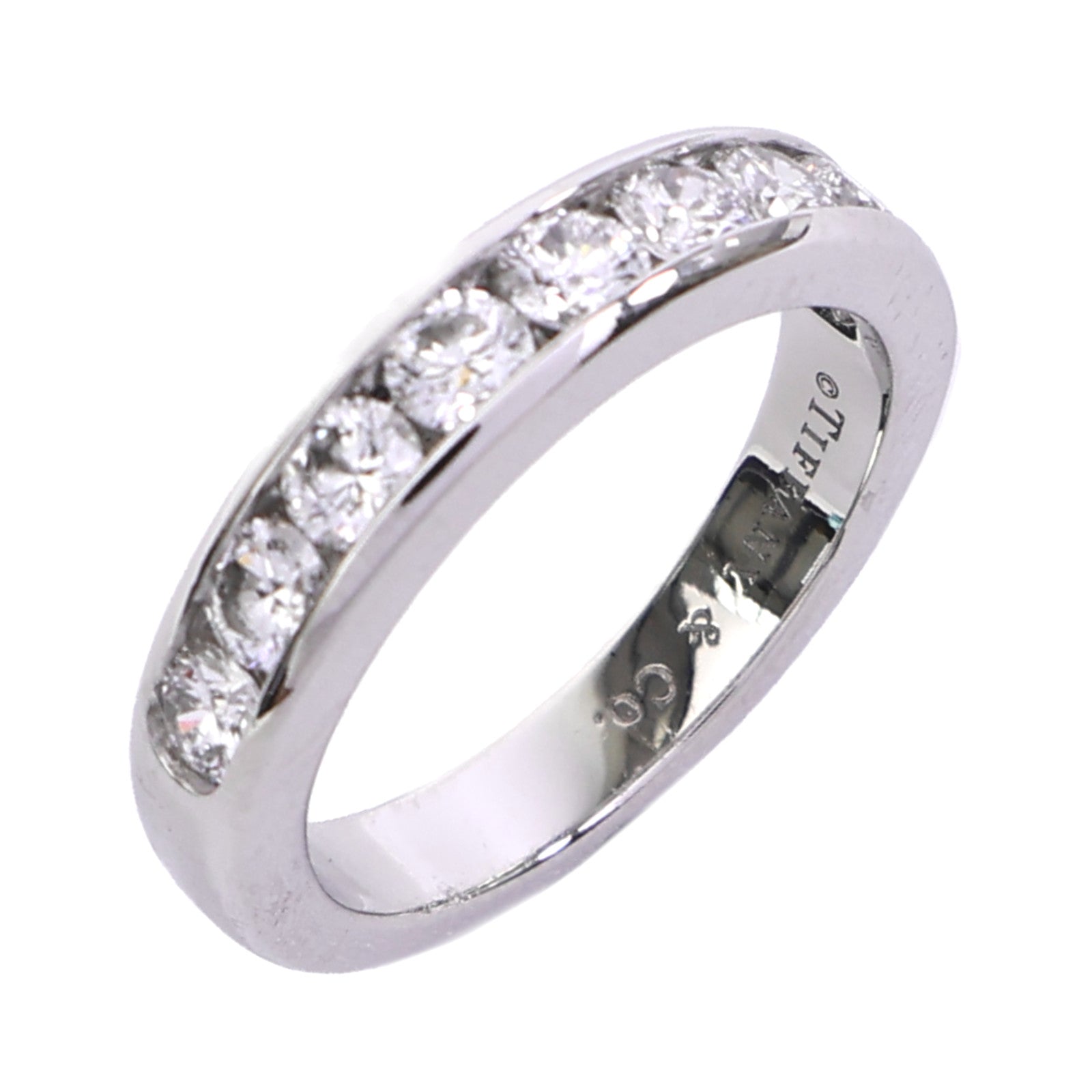 TIFFANY&CO PT950白金Setting Wedding Band Diamond Half鑽石戒指