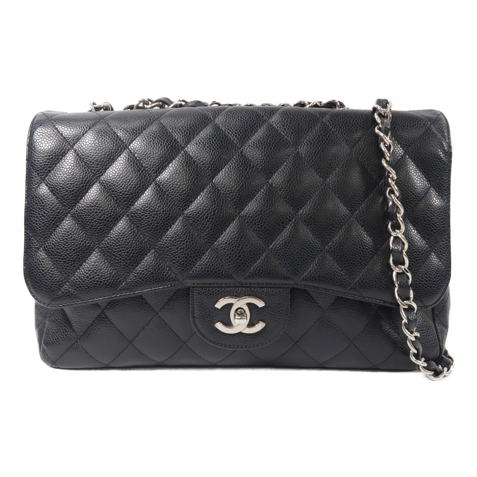 CHANEL 牛皮皮革Large Classic鏈帶肩背袋