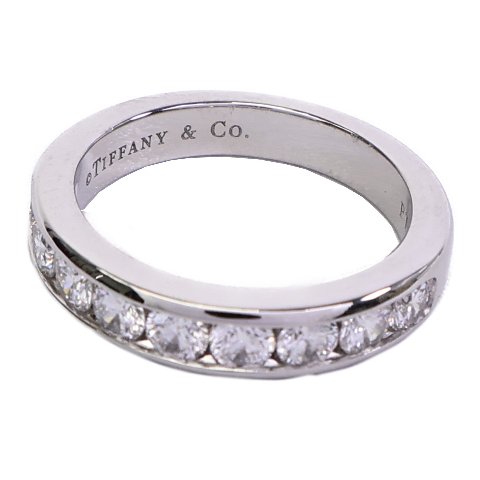 TIFFANY&CO PT950白金Setting Wedding Band Diamond Half鑽石戒指