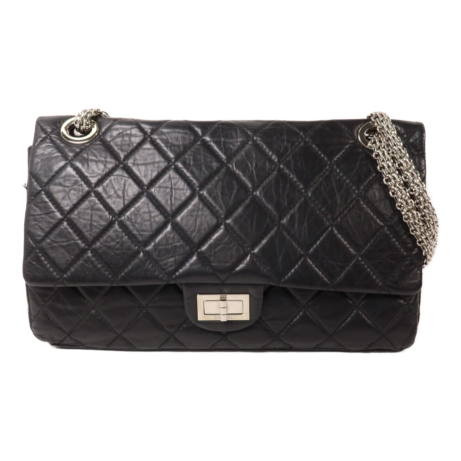 CHANEL 牛皮皮革2.55 Reissue 226 Double Flap Bag鏈帶肩背袋