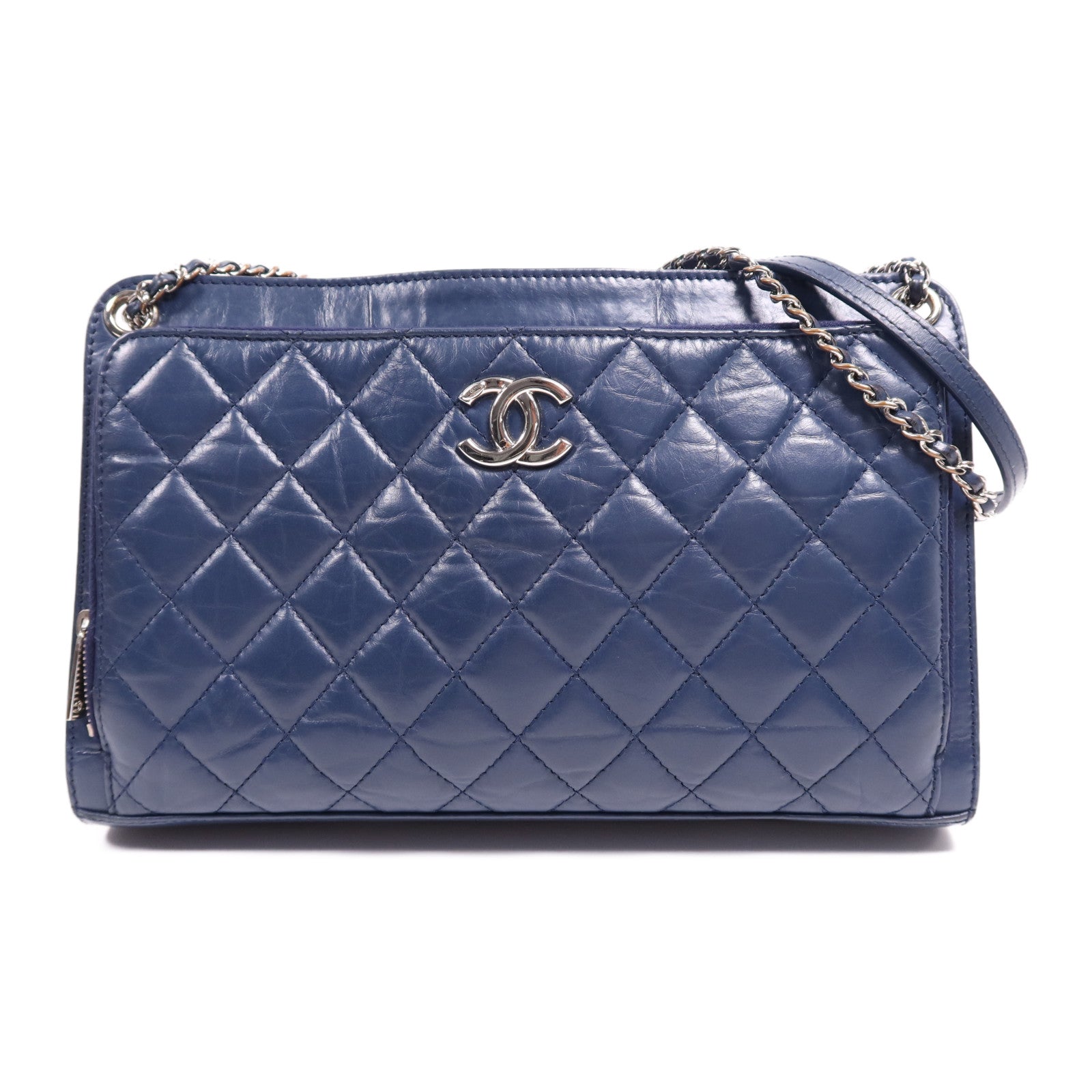 CHANEL 【激減優惠】牛皮皮革Shoulder Bag銀扣鏈帶肩背袋