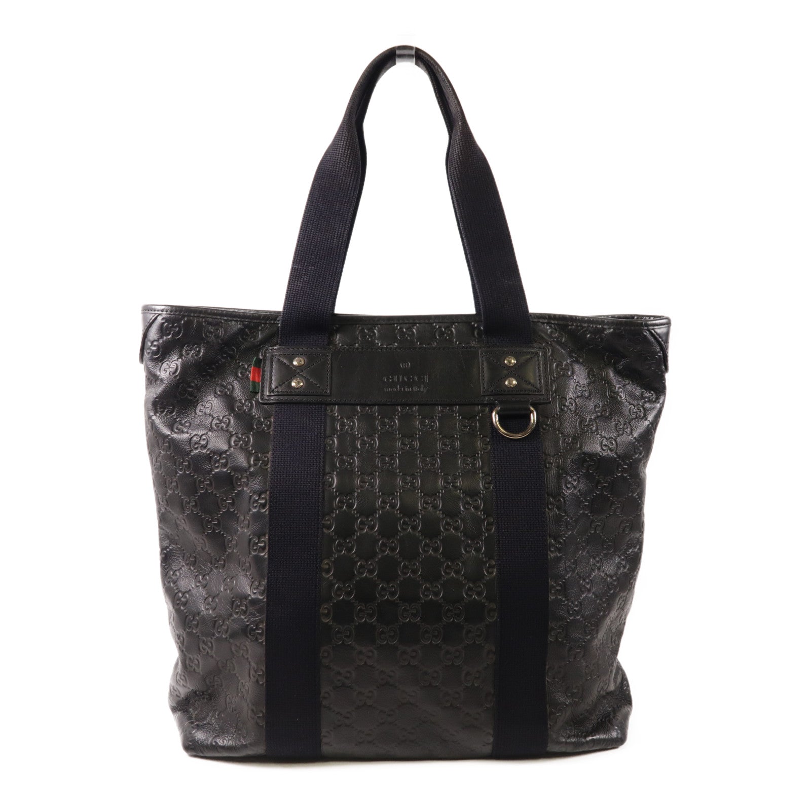 GUCCI GG SHW Tote Bag 268175 Calfskin Leather Black