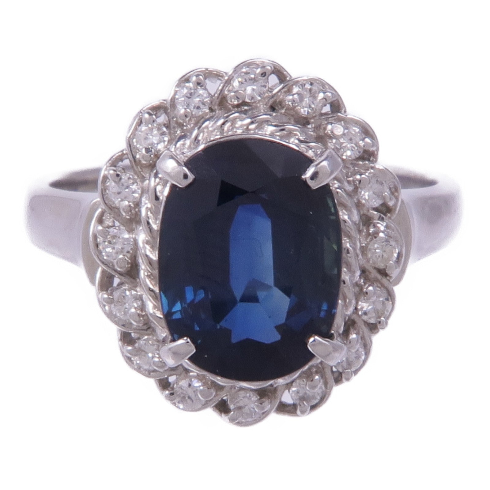 JEWELRY PT900鉑金Diamond Crystal Ring鑽石/水晶戒指US#7.25