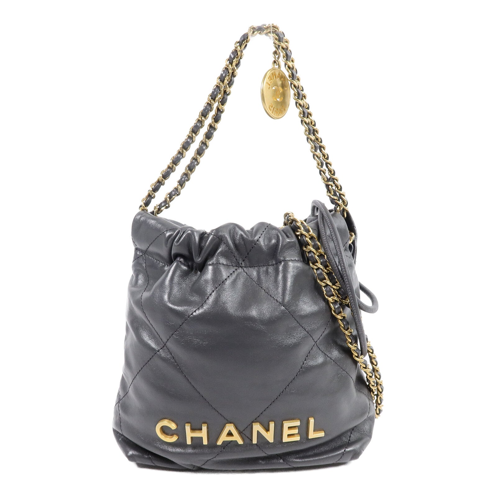 CHANEL 牛皮皮革Mini 22手挽肩背兩用袋
