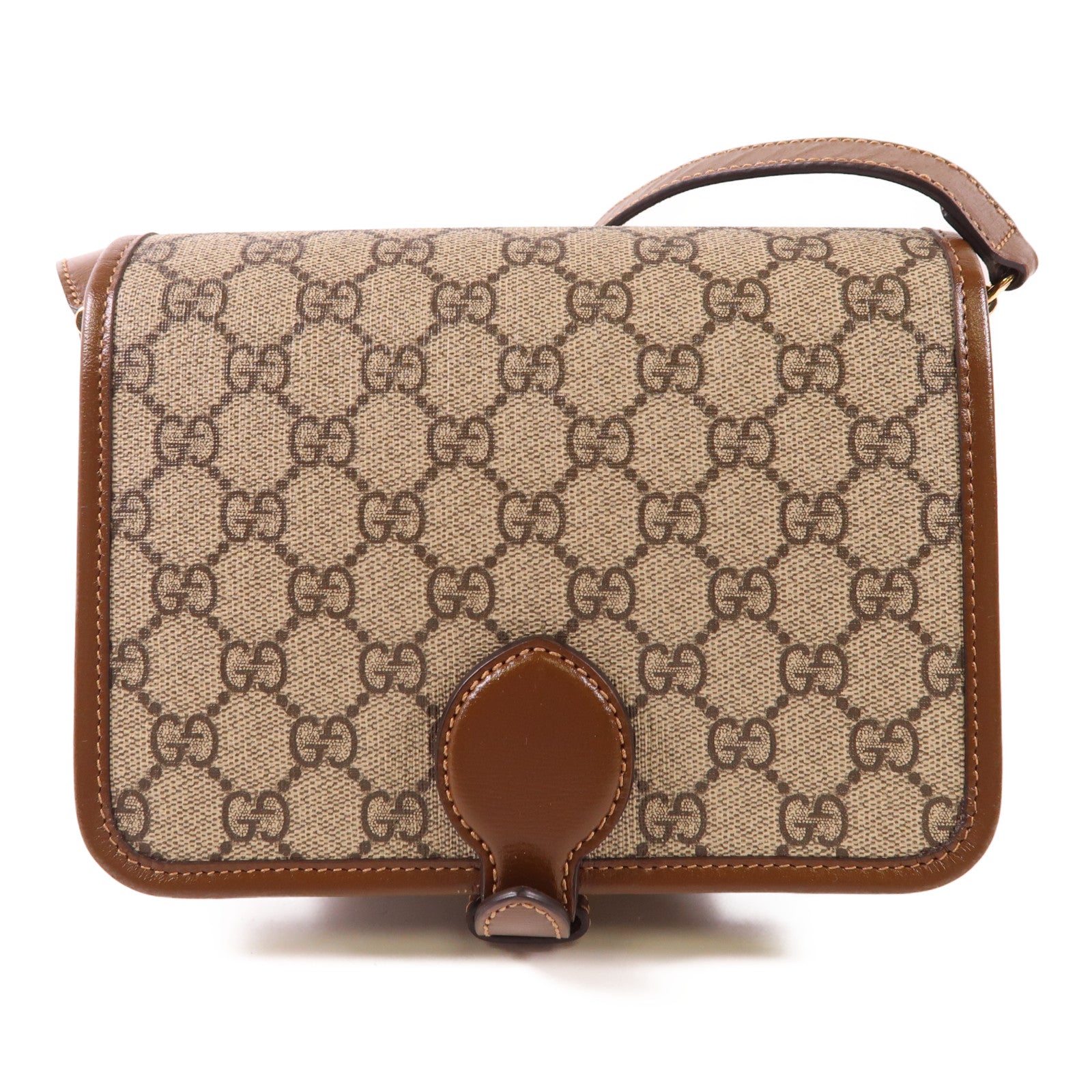 GUCCI 塗層帆布GG Retro Shoulder Bag金扣肩背袋