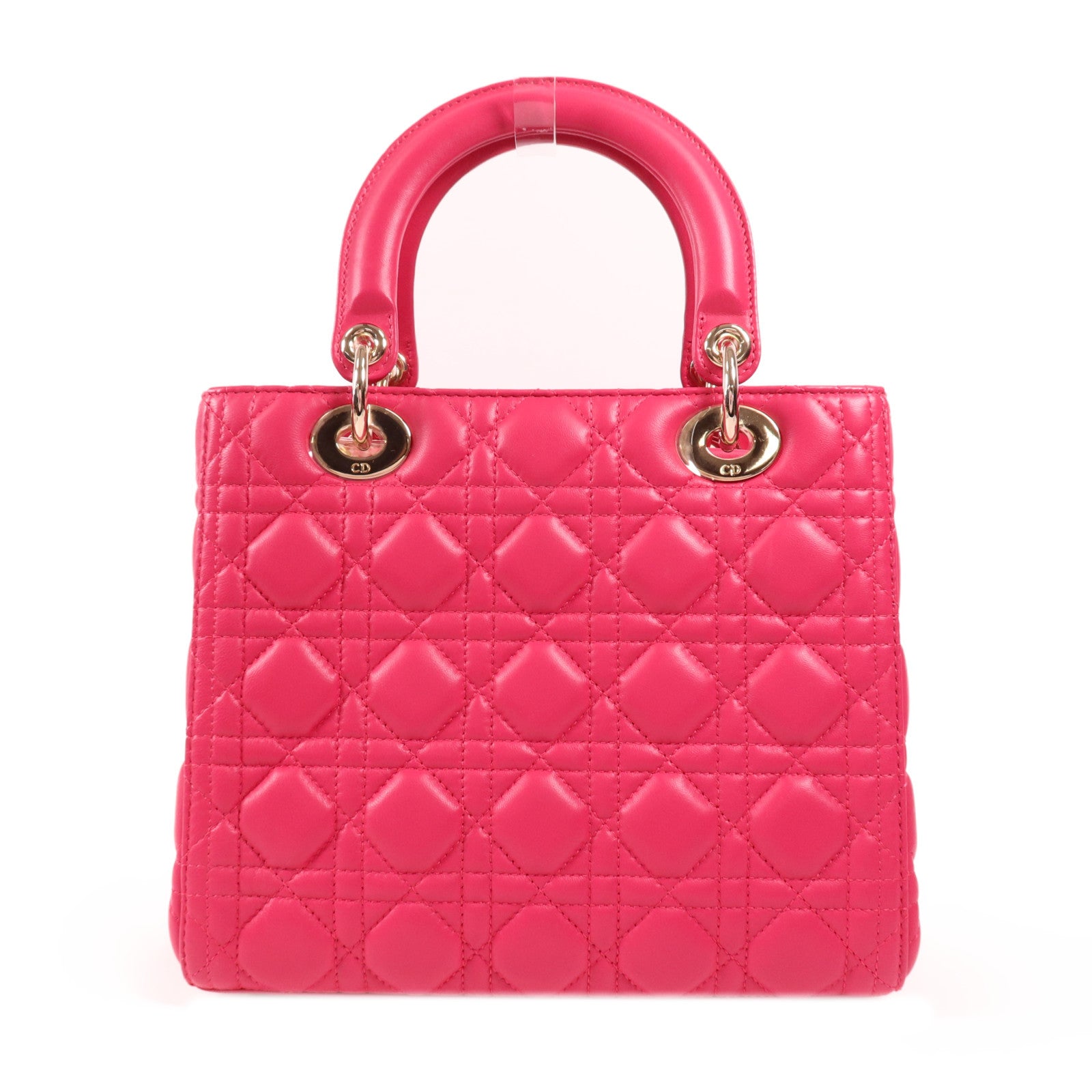 Dior 羊皮皮革Lady Dior Medium金扣手挽肩背兩用袋