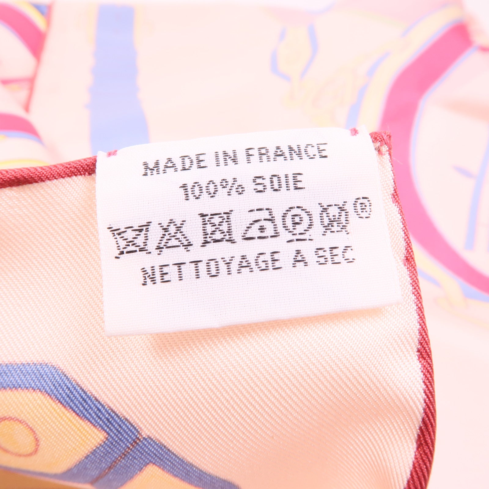 HERMES Scarf Scarves Silk Pink Blue Red