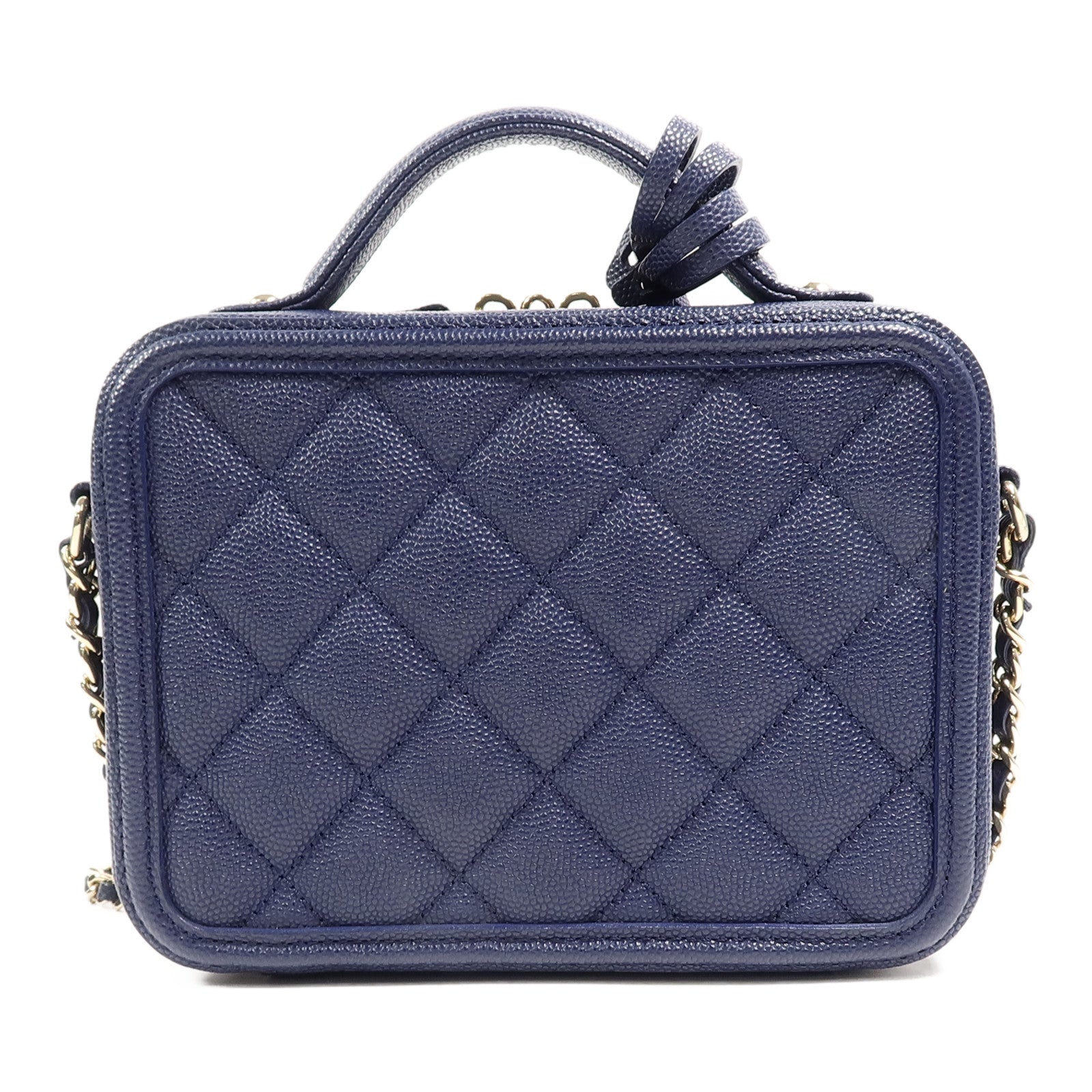 CHANEL 牛皮皮革CC Filigree Vanity Case手挽肩背兩用袋