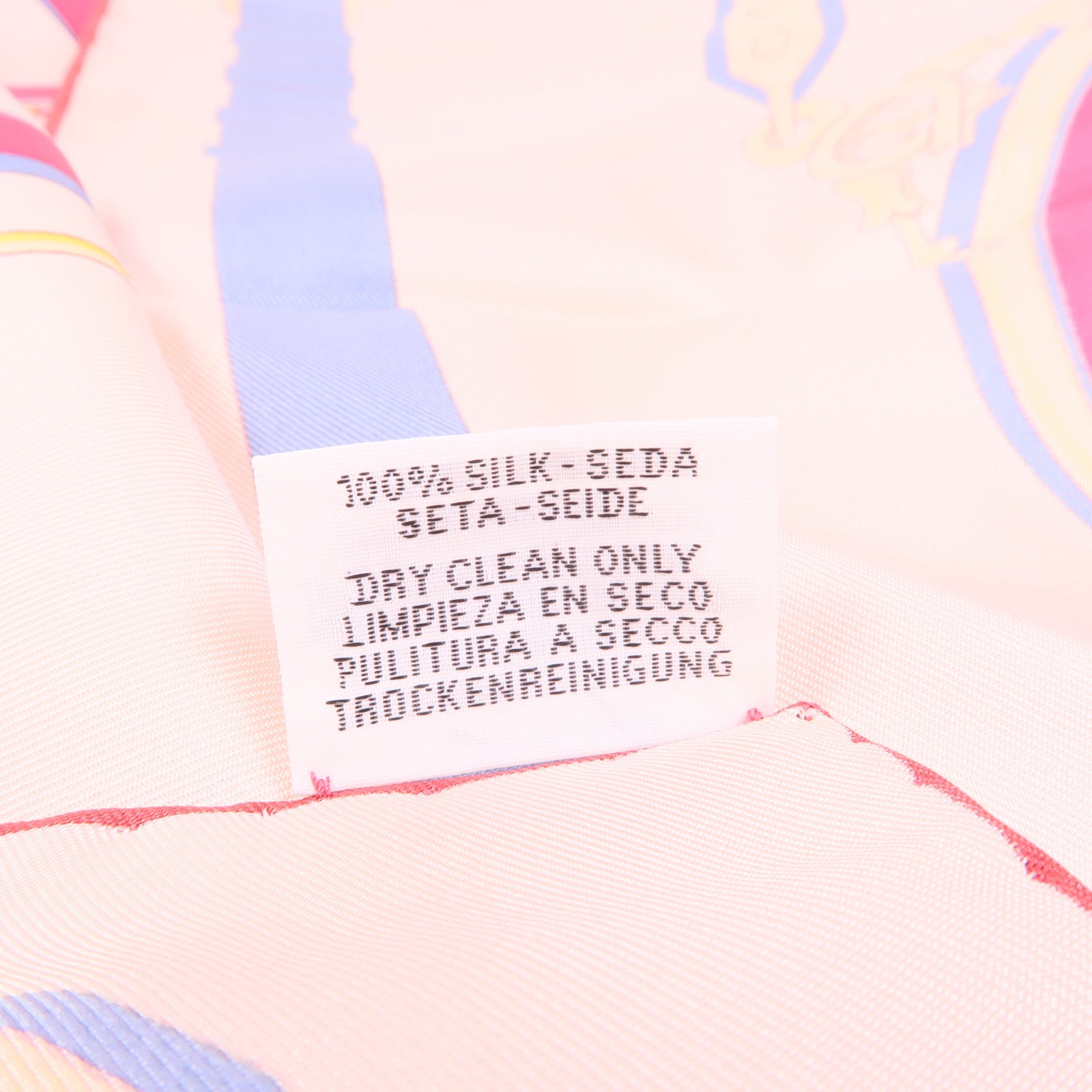 HERMES Scarf Scarves Silk Pink Blue Red