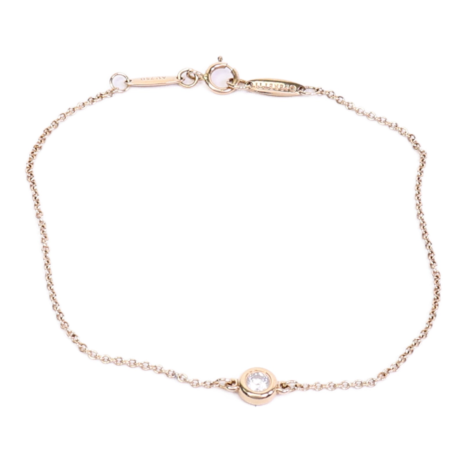 TIFFANY&CO 18K玫瑰金Elsa Peretti Diamonds by the Yard鑽石手鏈