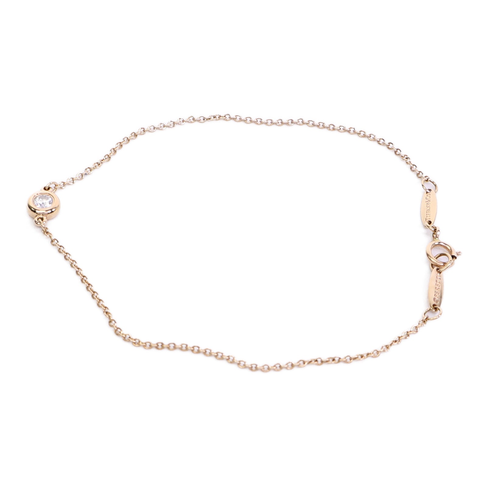 TIFFANY&CO 18K玫瑰金Elsa Peretti Diamonds by the Yard鑽石手鏈