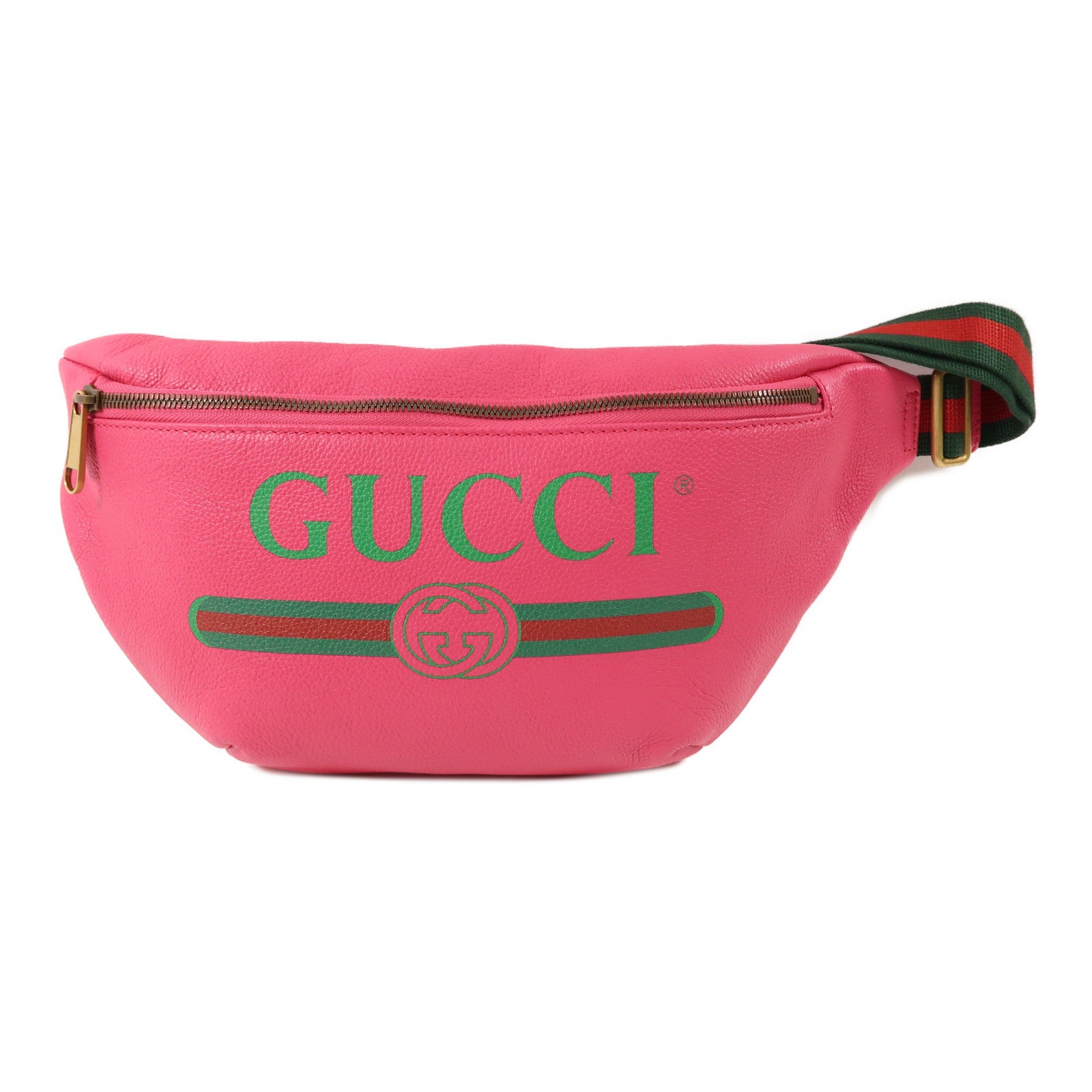 GUCCI 皮革Waist Bag腰包桃紅色