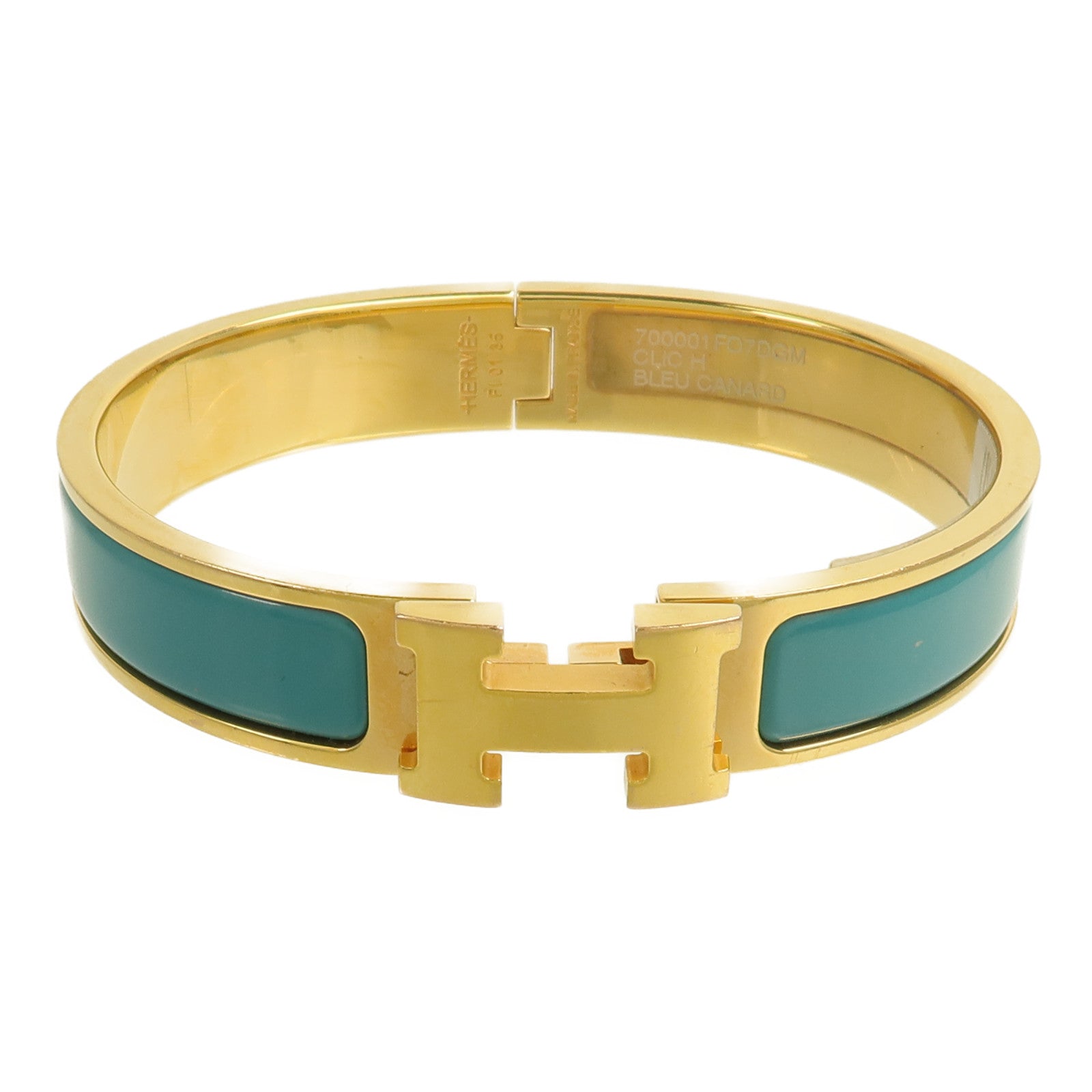 HERMES 金屬Clic-H手鐲Bleu Canard