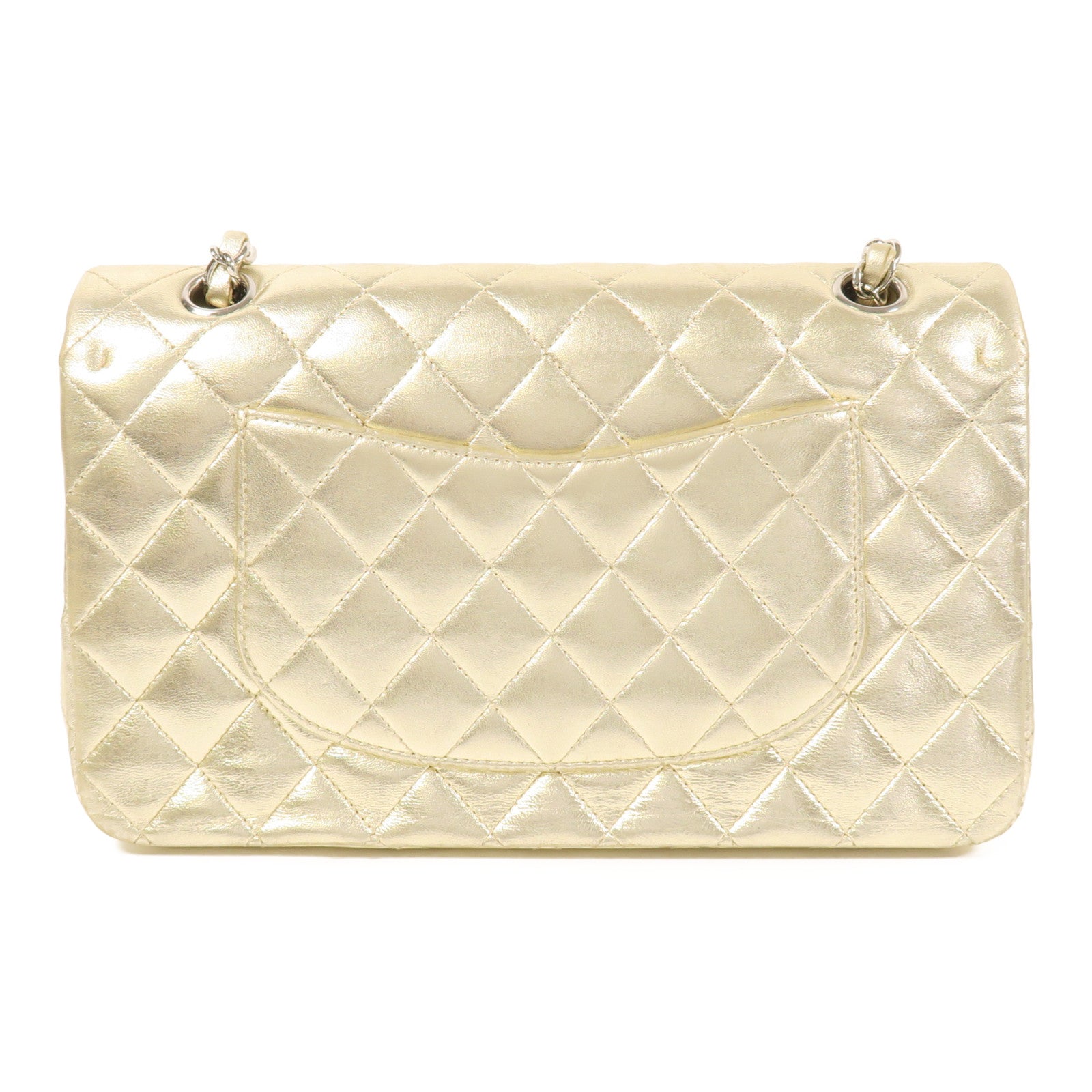 CHANEL 羊皮皮革Classic 25銀扣鏈帶肩背袋