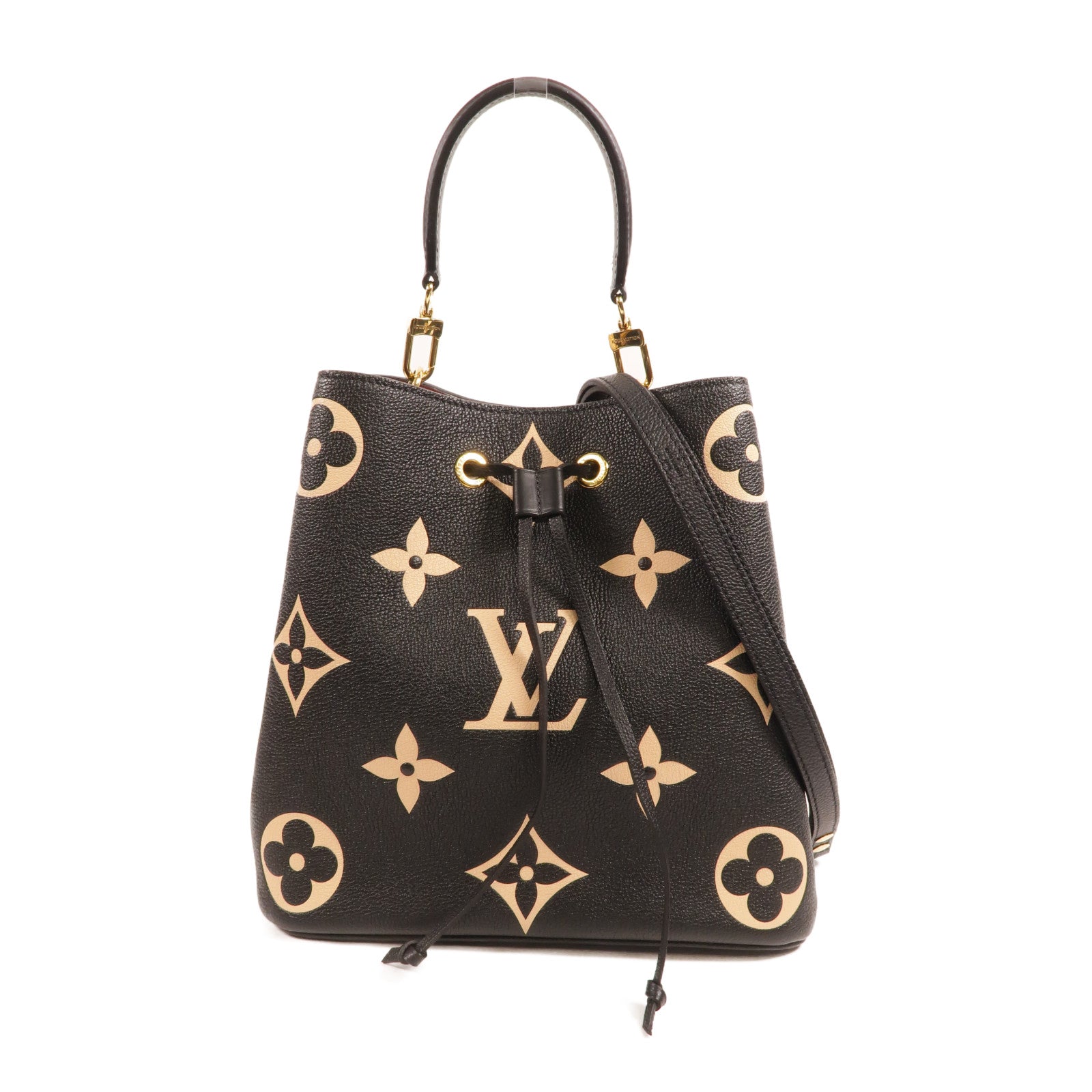 LOUIS VUITTON Monogram Empreinte Bicolor Neo Noe MM金扣手挽肩背兩用袋