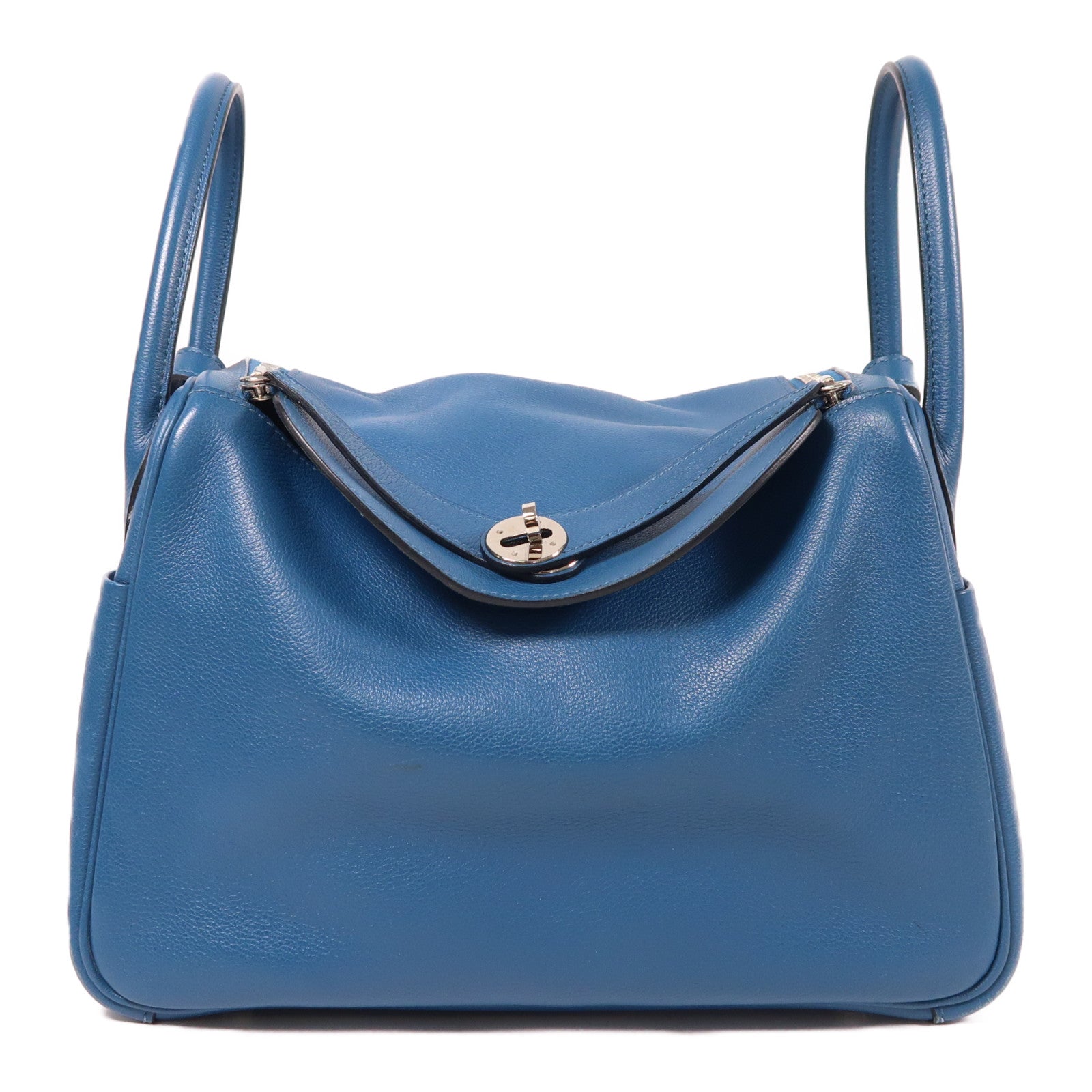 HERMES PHW Lindy 30 2 Way Shoulder Bag Evercolor Leather Colvert