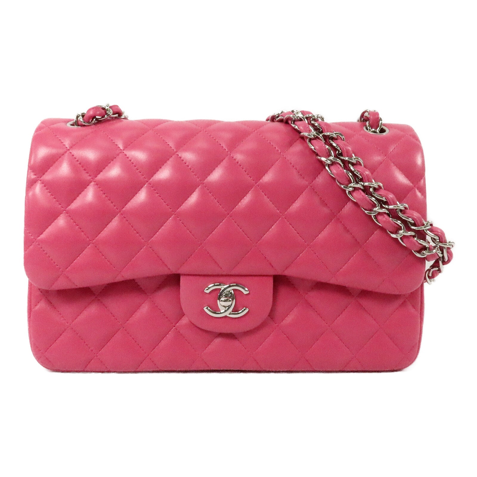 CHANEL 羊皮皮革Large Classic鏈帶手挽肩背兩用袋