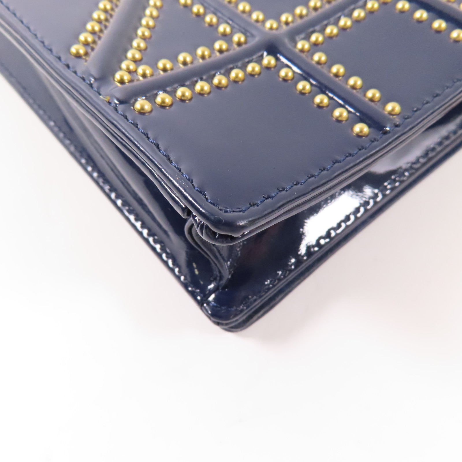 Dior 漆皮皮革Wallet On Chain金扣鏈帶肩背袋