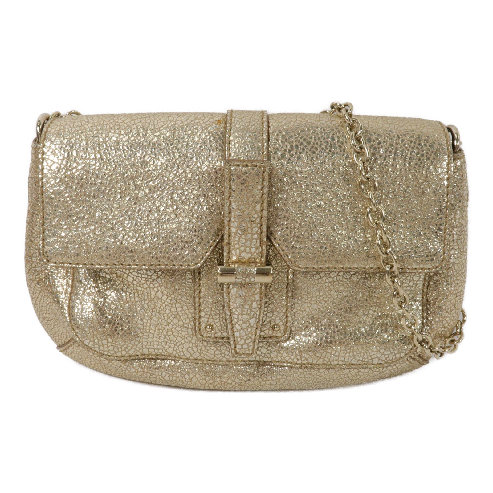 YVES SAINT LAURENT 牛皮皮革Shearling Flap Chain Shoulder Bag鏈帶肩背袋