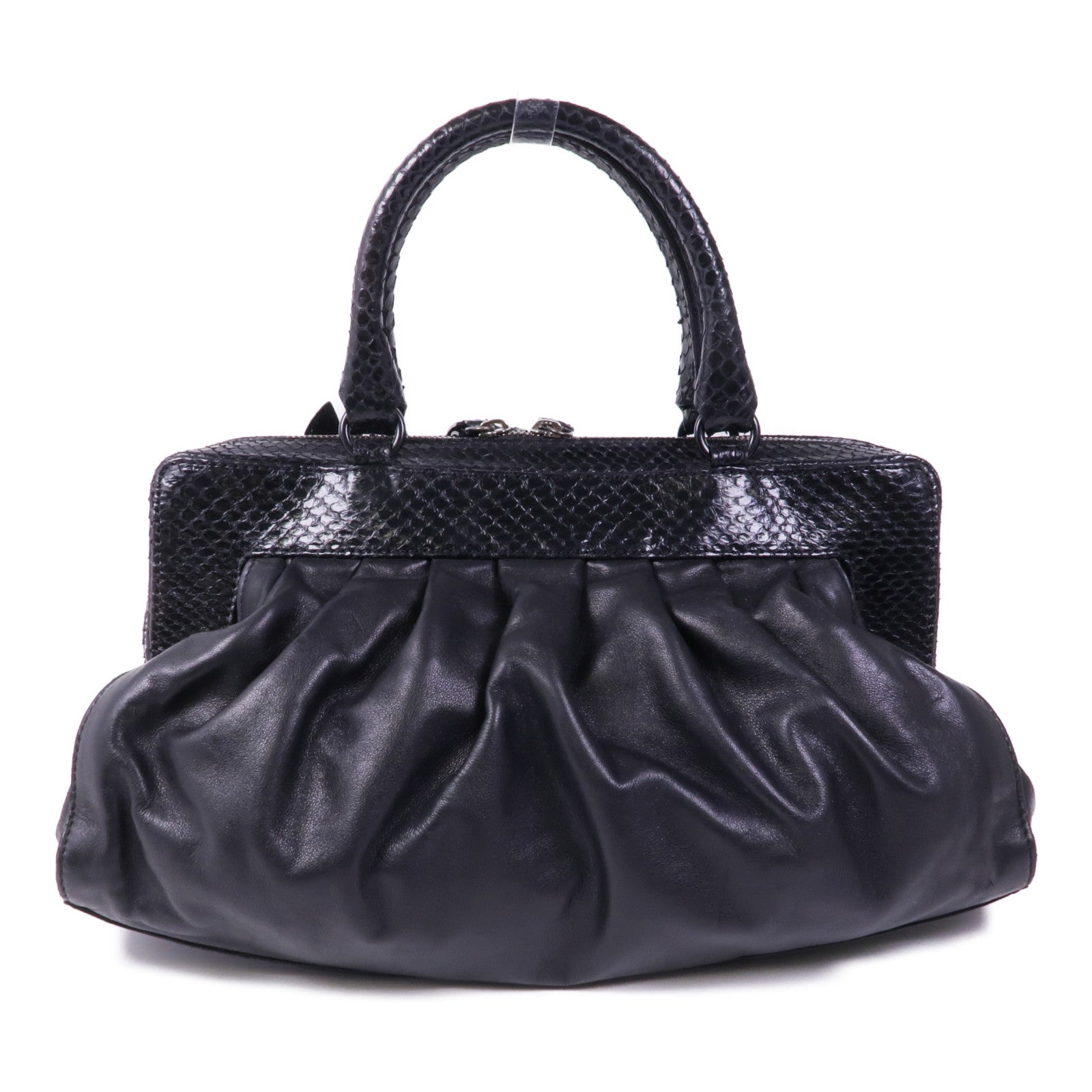 Valentino 牛皮皮革/蛇皮皮革Hand Bag手挽袋