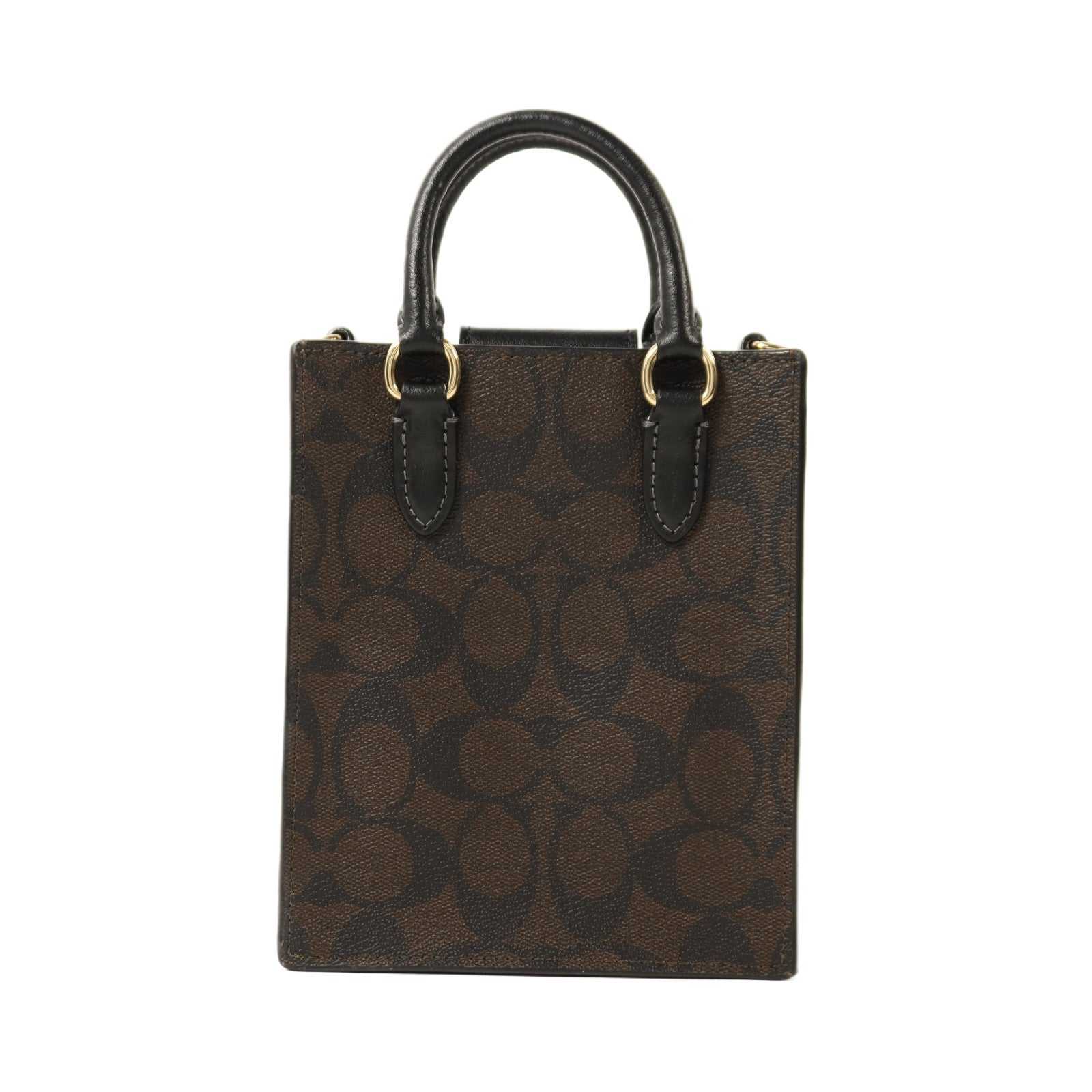COACH 【激減優惠】塗層帆布North South Mini Tote Bag金扣手挽肩背兩用袋