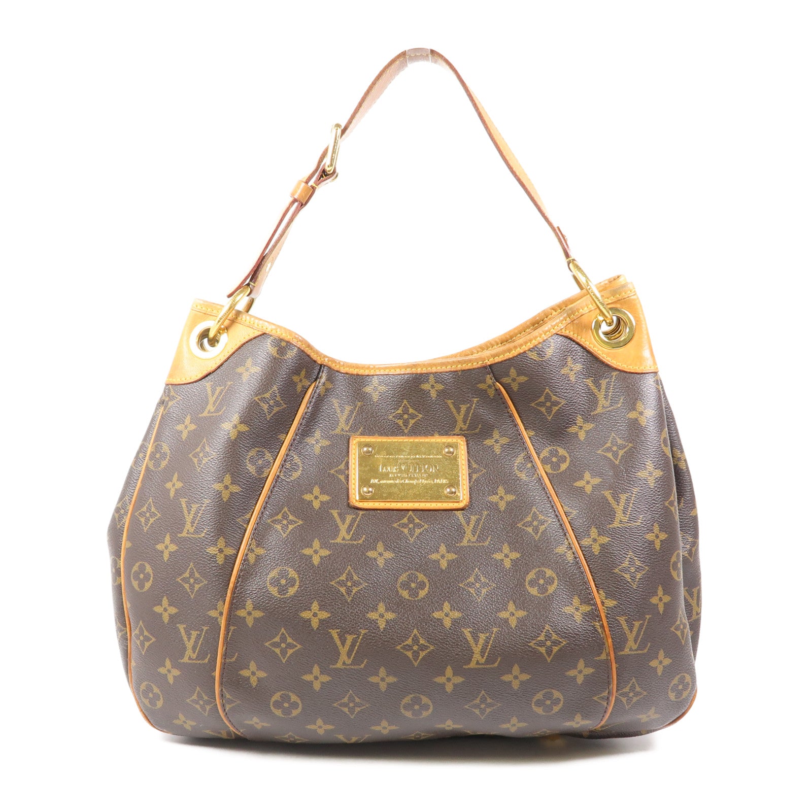 LOUIS VUITTON Monogram Galliera PM金扣肩背袋棕色
