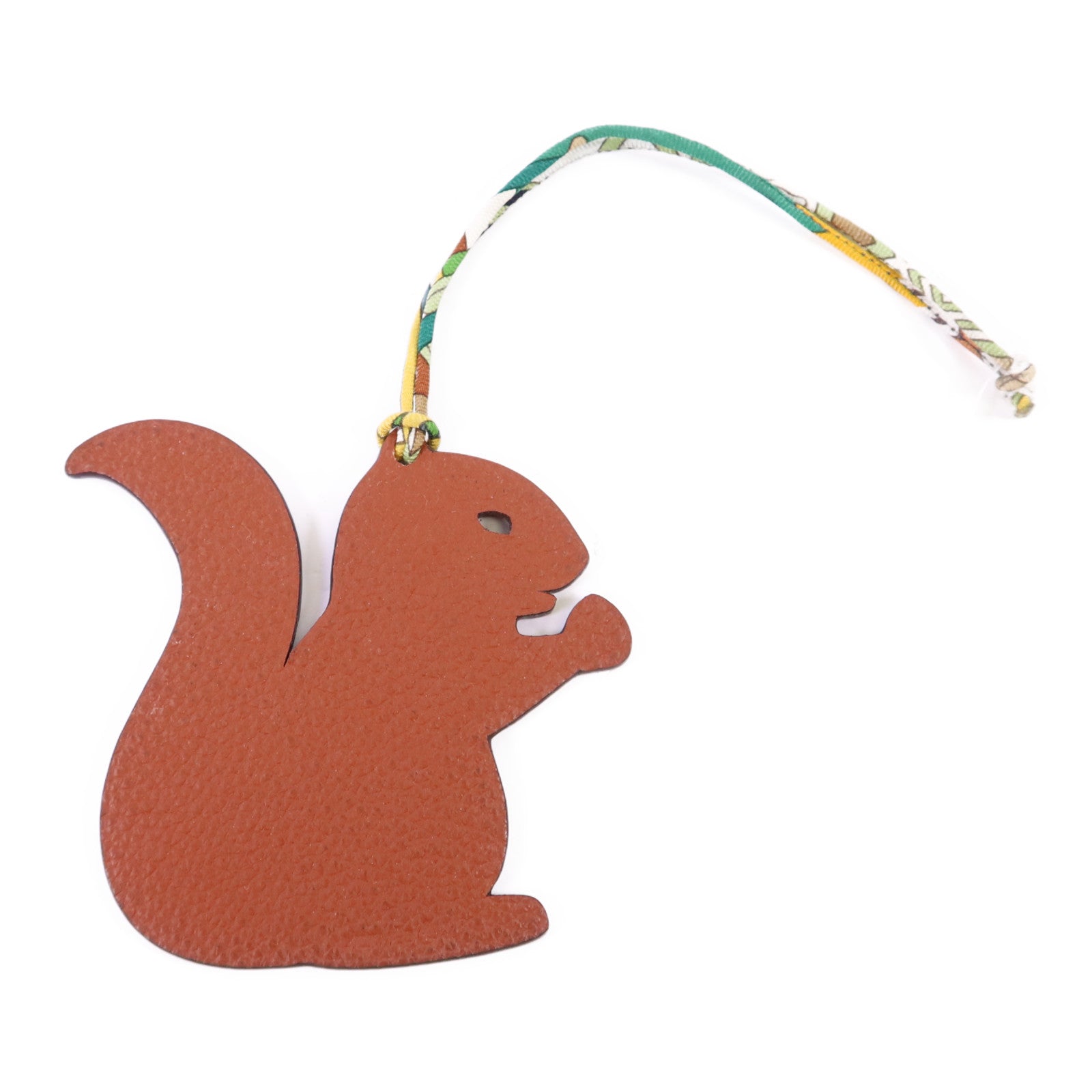 HERMES Clemence皮革Petit H Squirrel Charm掛飾