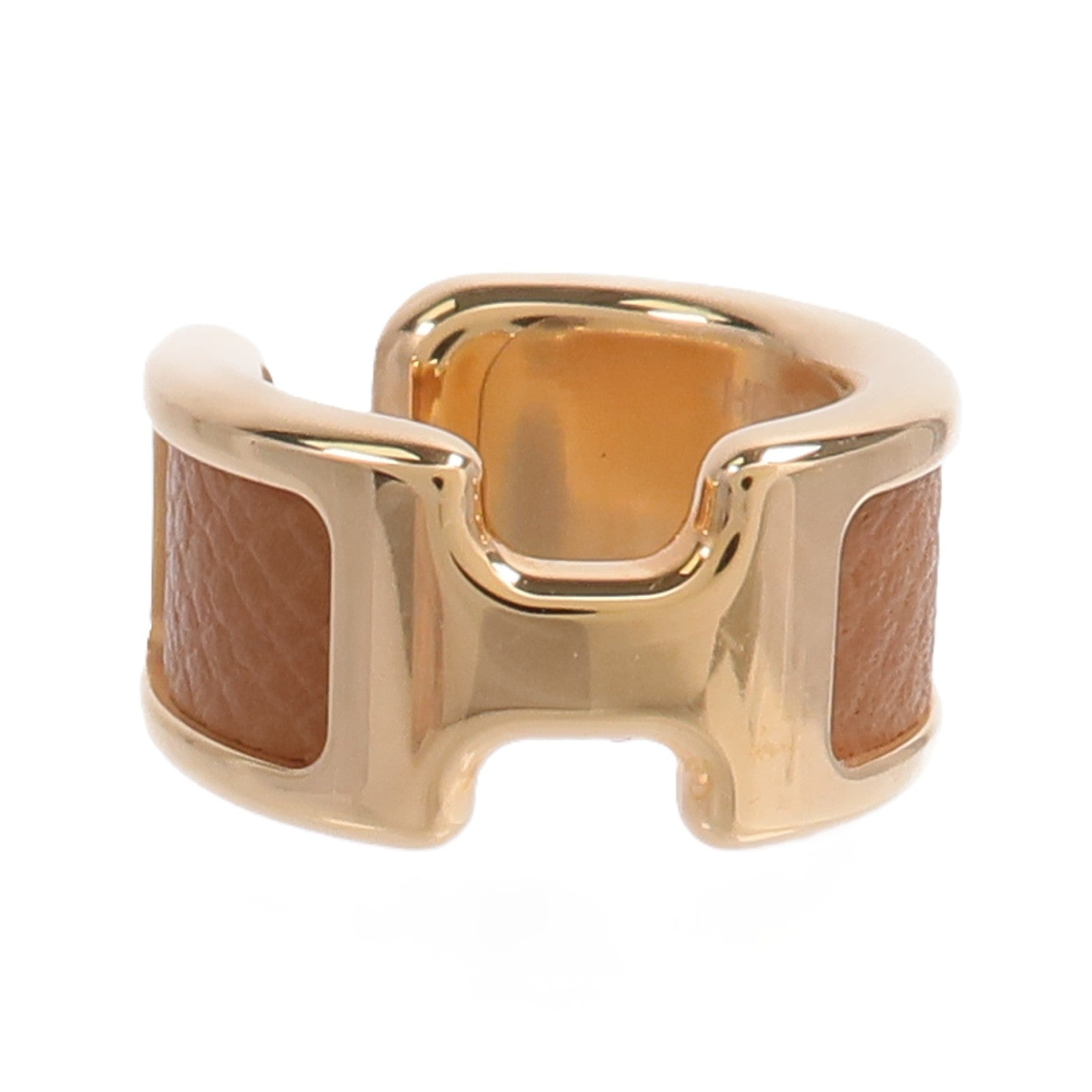 HERMES Metal/Madame皮革Olympe Ear Cuff耳環Gold