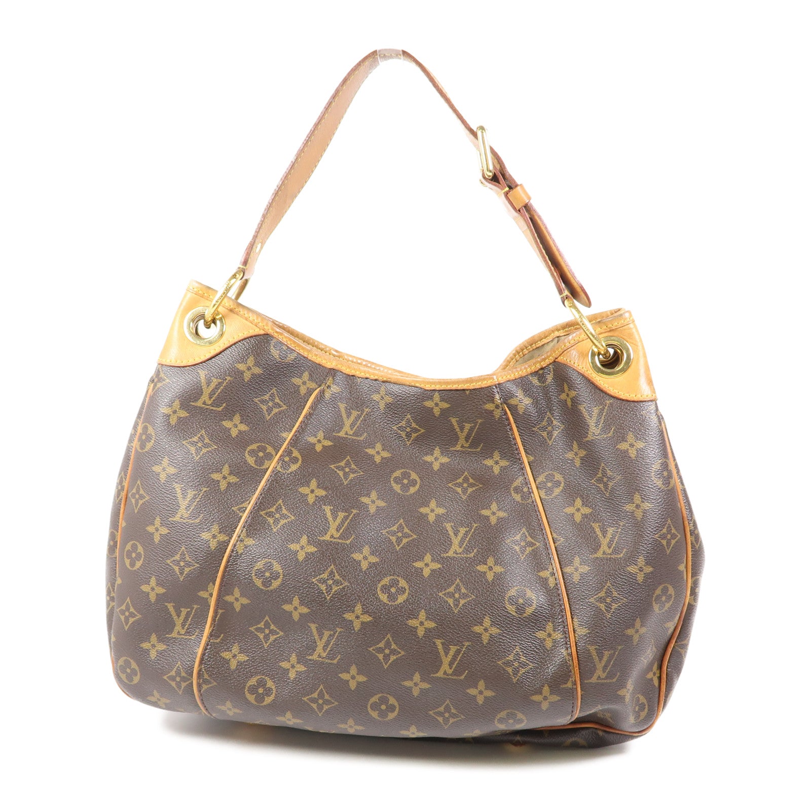 LOUIS VUITTON Monogram Galliera PM金扣肩背袋棕色