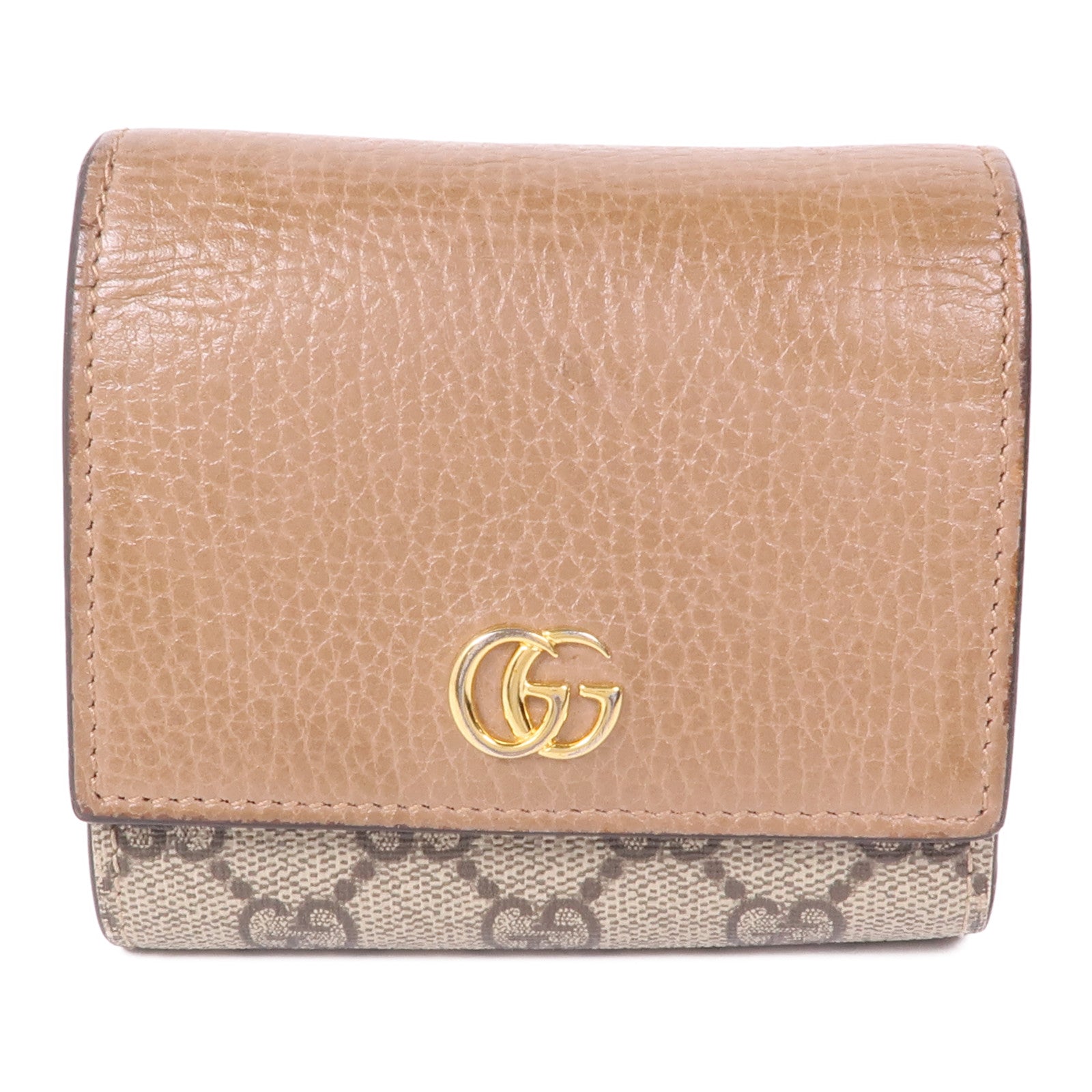 GUCCI 皮革/塗層帆布Wallet金扣錢包