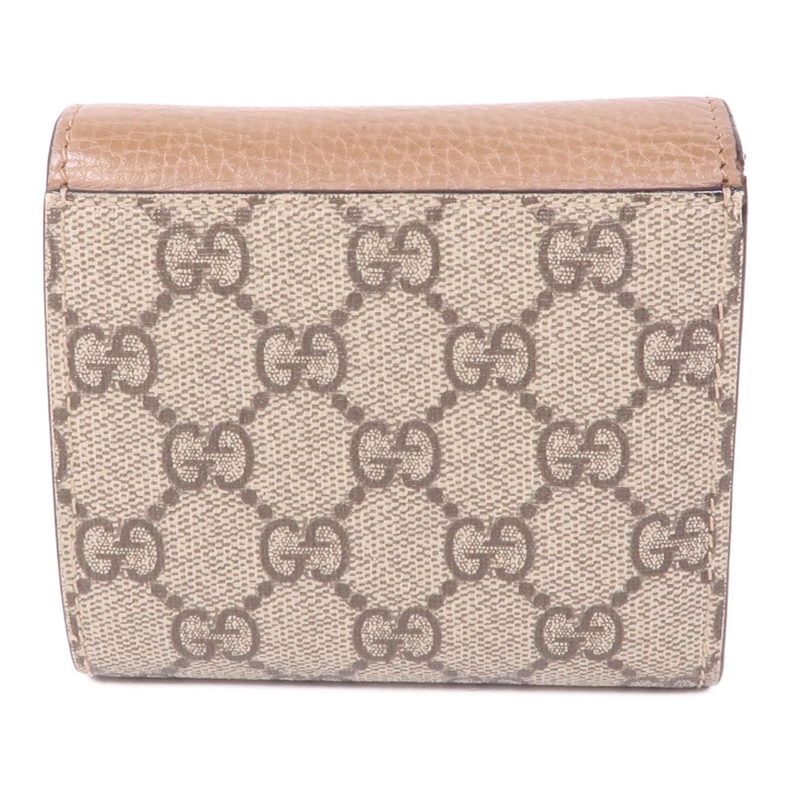 GUCCI GG GHW Wallet 598587 17WAG Leather Coated Canvas Brown