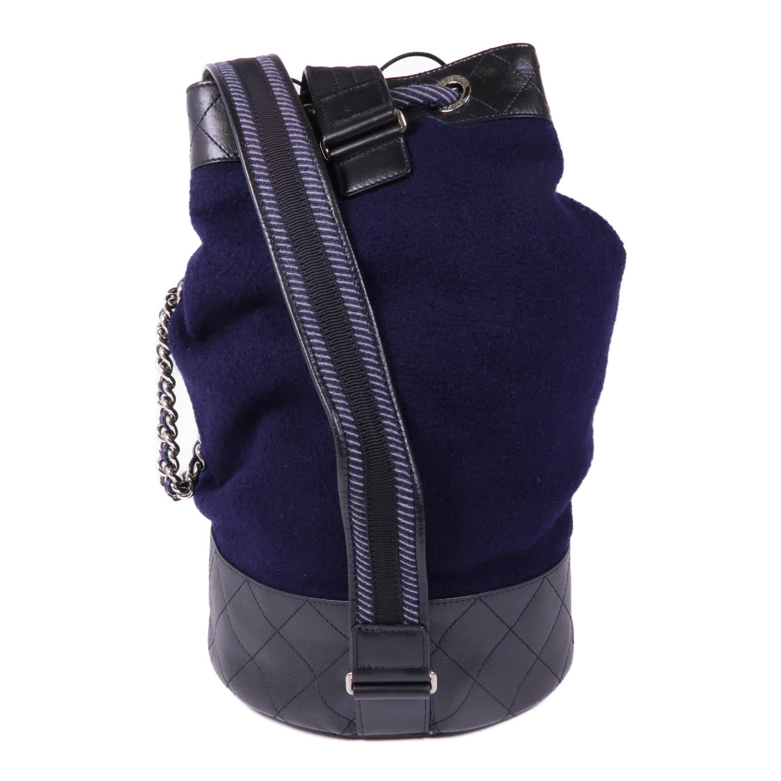 CHANEL 羊毛Backpack銀扣肩背袋