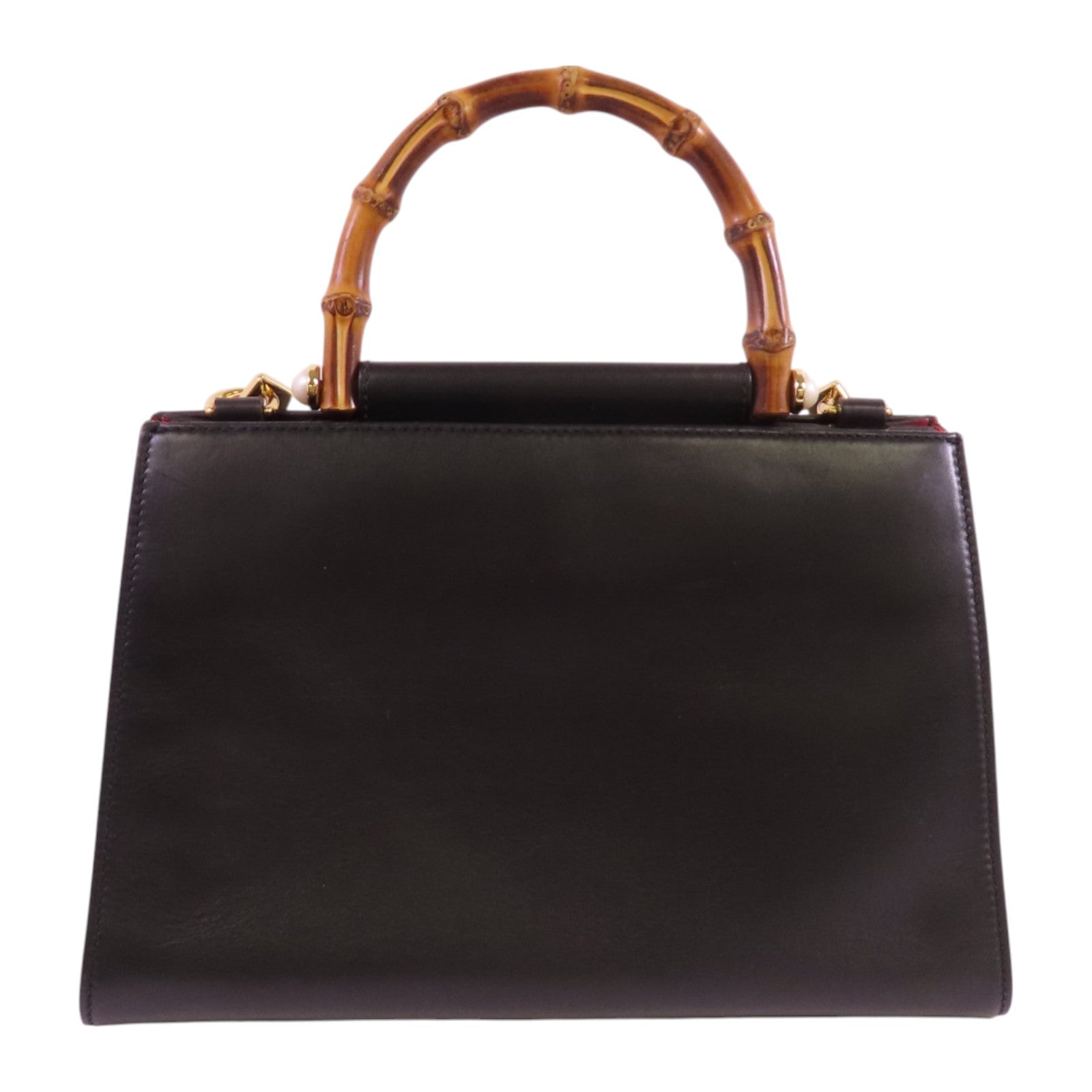 GUCCI 牛皮皮革Nymphaea Bamboo金扣手挽肩背兩用袋