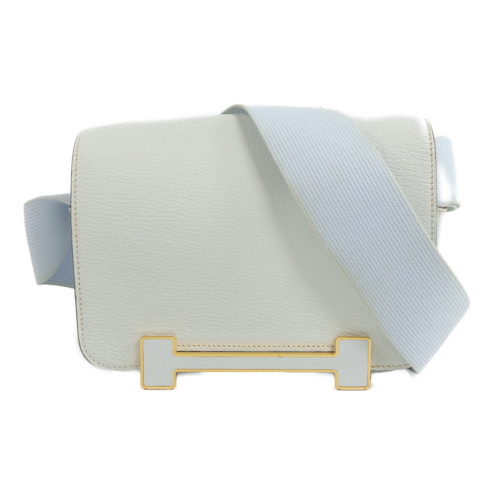 HERMES Chevre皮革Geta肩背袋Blue Brume