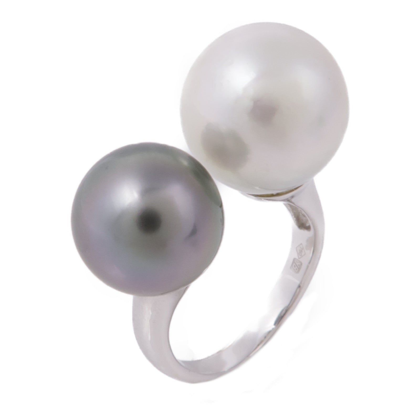 JEWELRY 18K白金Pearl Ring珍珠戒指US#5.25