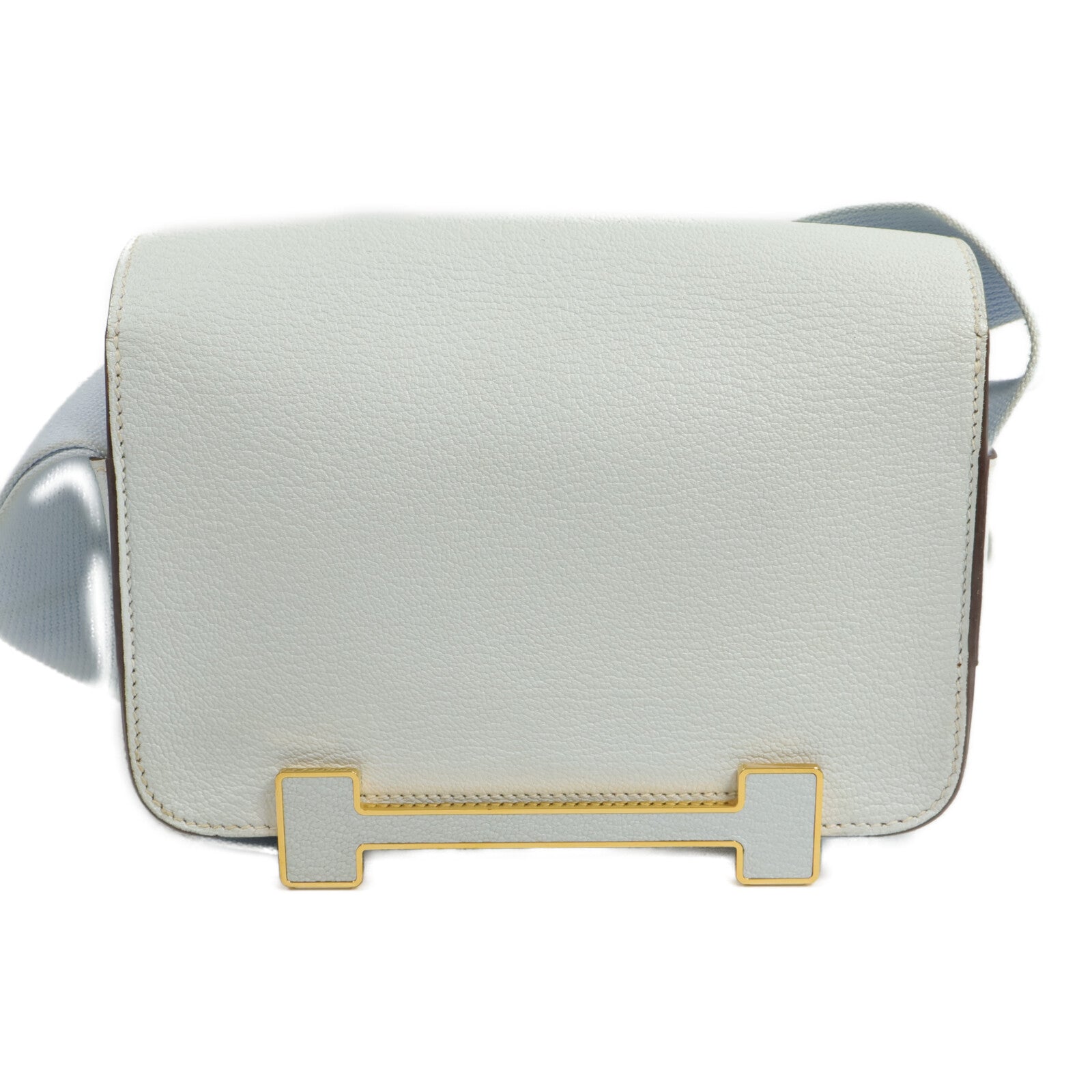 HERMES Chevre皮革Geta肩背袋Blue Brume