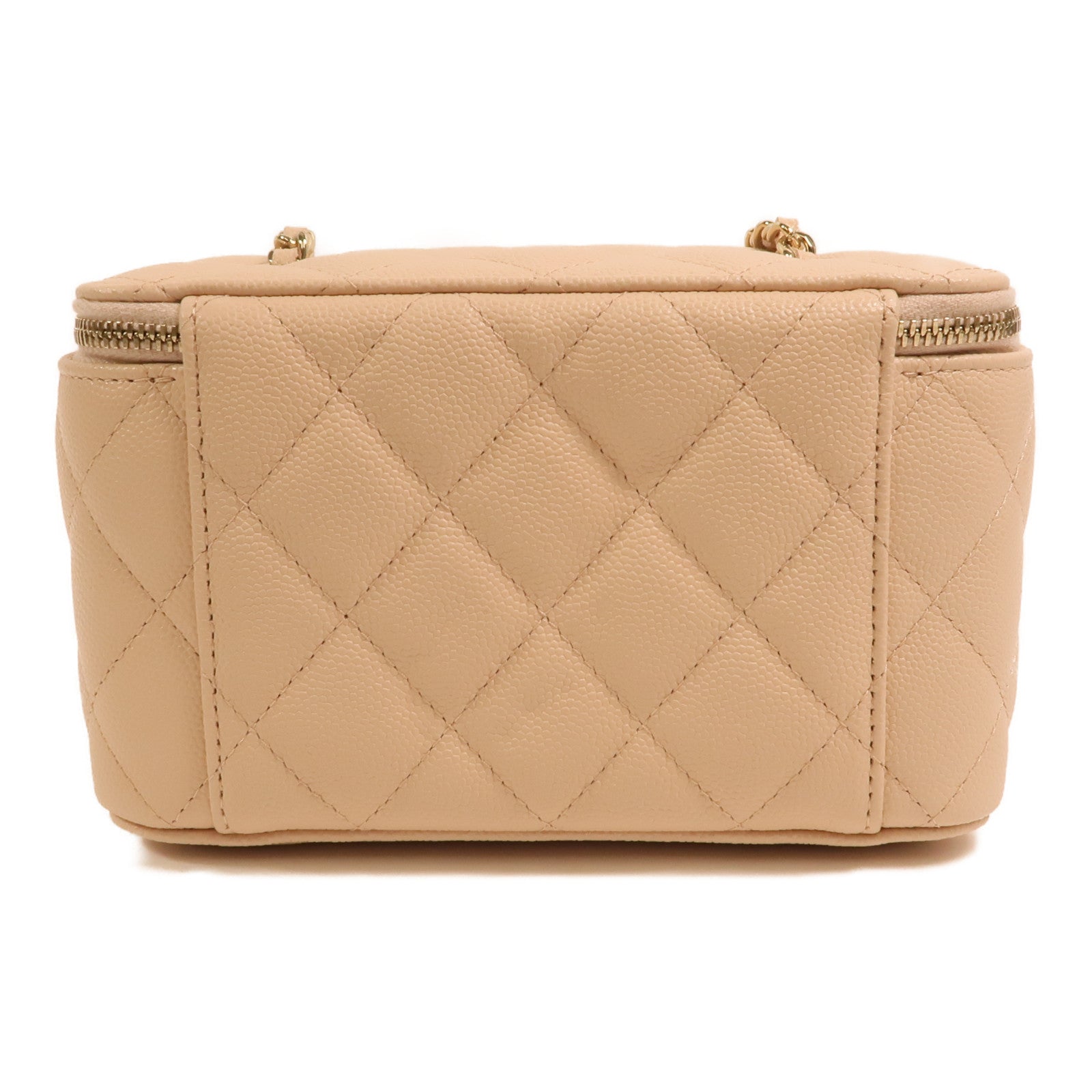 CHANEL 牛皮皮革Vanity Case金扣鏈帶肩背袋