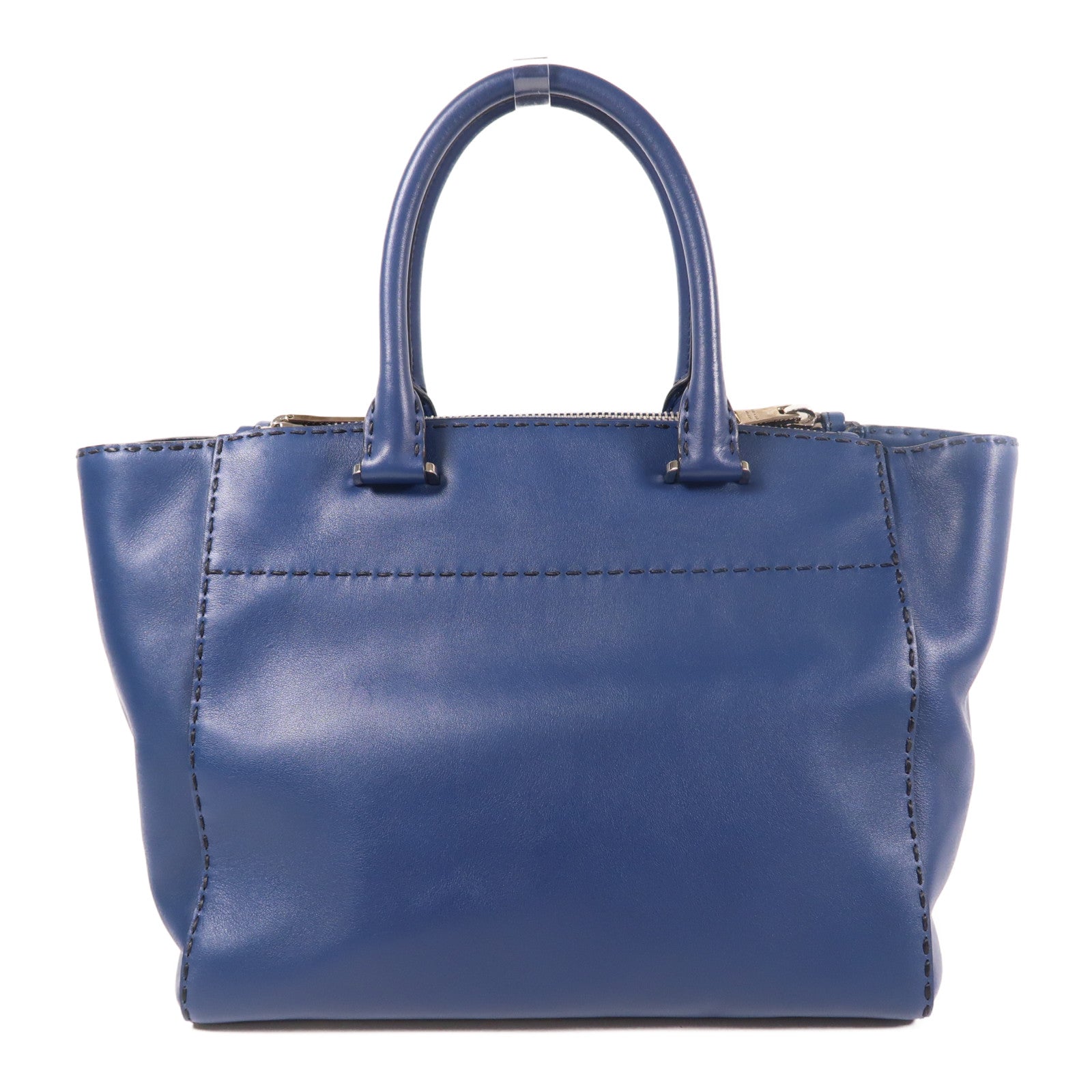 PRADA SHW 2 Way Shoulder Bag Handbag Calfskin Leather Blue