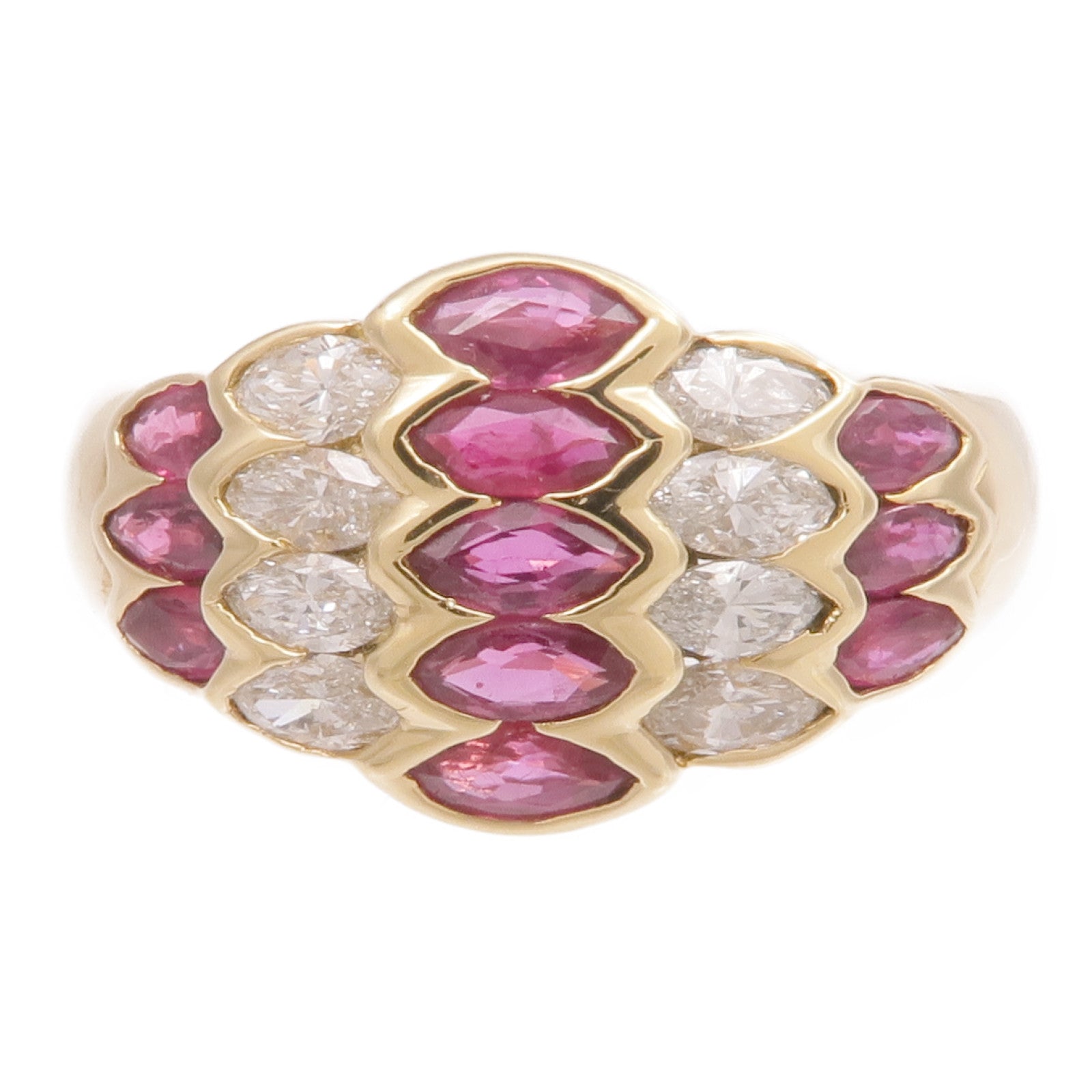 JEWELRY 【激減優惠】18K黃金Ruby Diamond Ring紅寶石/鑽石戒指US#7.5