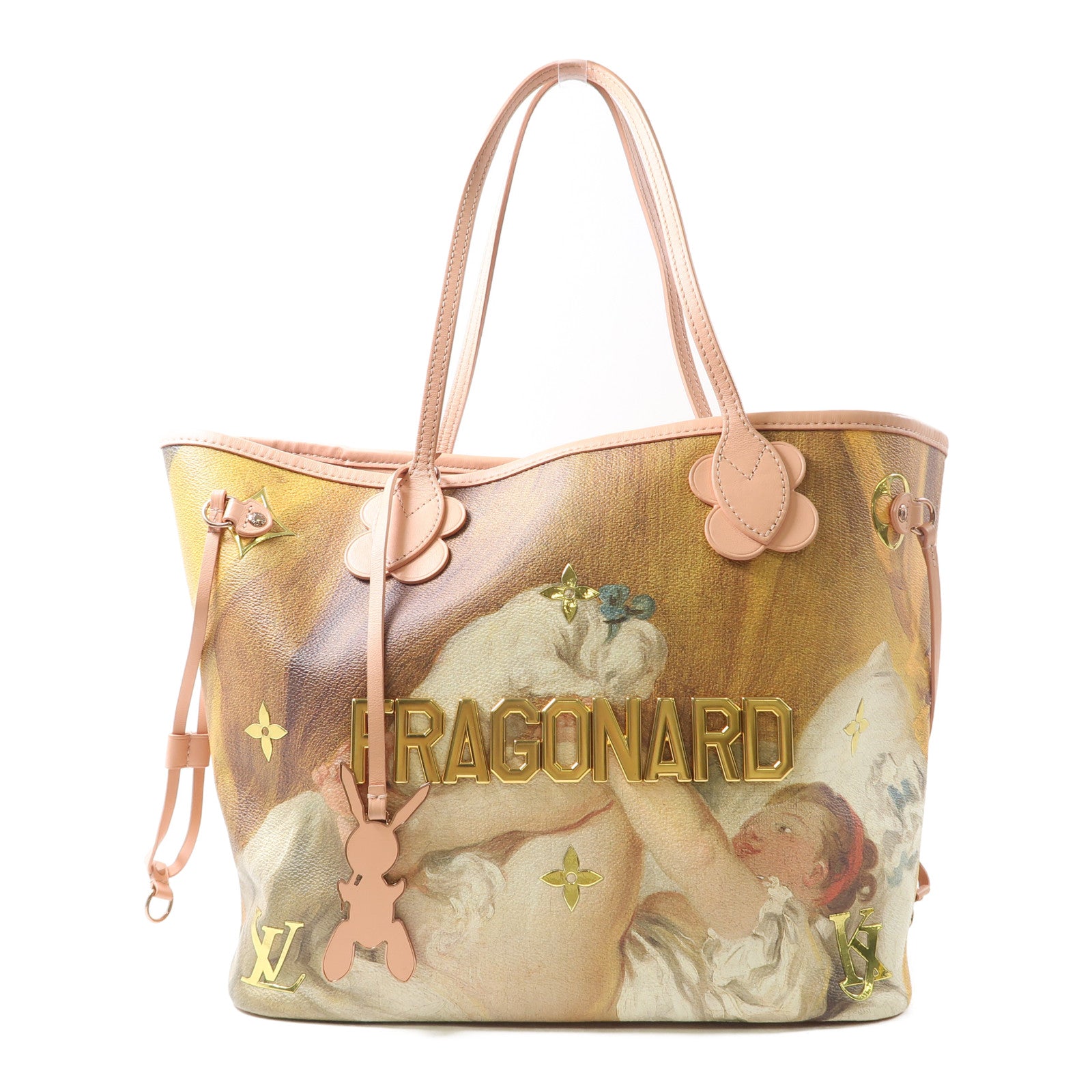 LOUIS VUITTON Masters Collection Fragonard Neverfull Masters手挽袋棕色/粉紅色