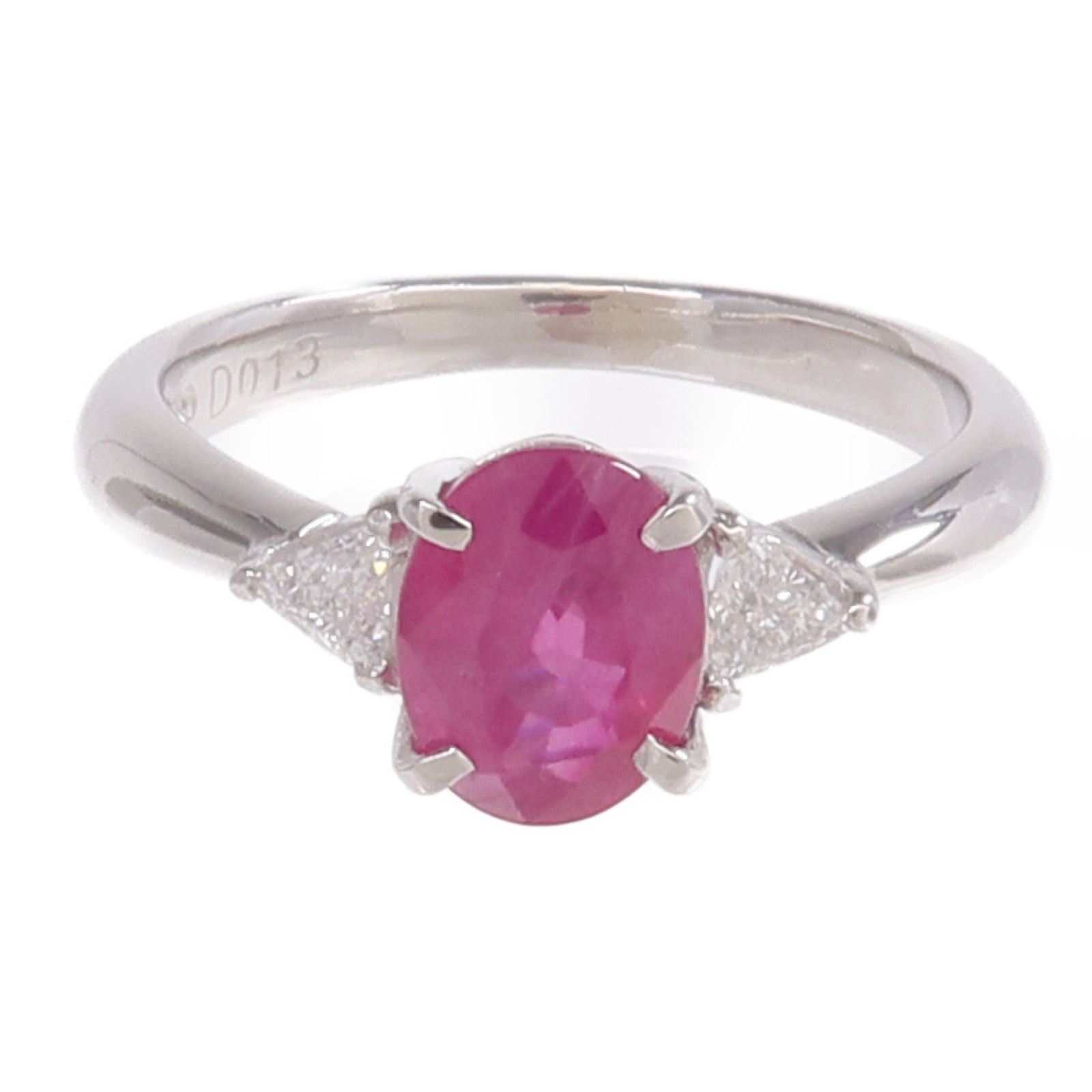 JEWELRY PT900鉑金Ruby Diamond Ring紅寶石/鑽石戒指