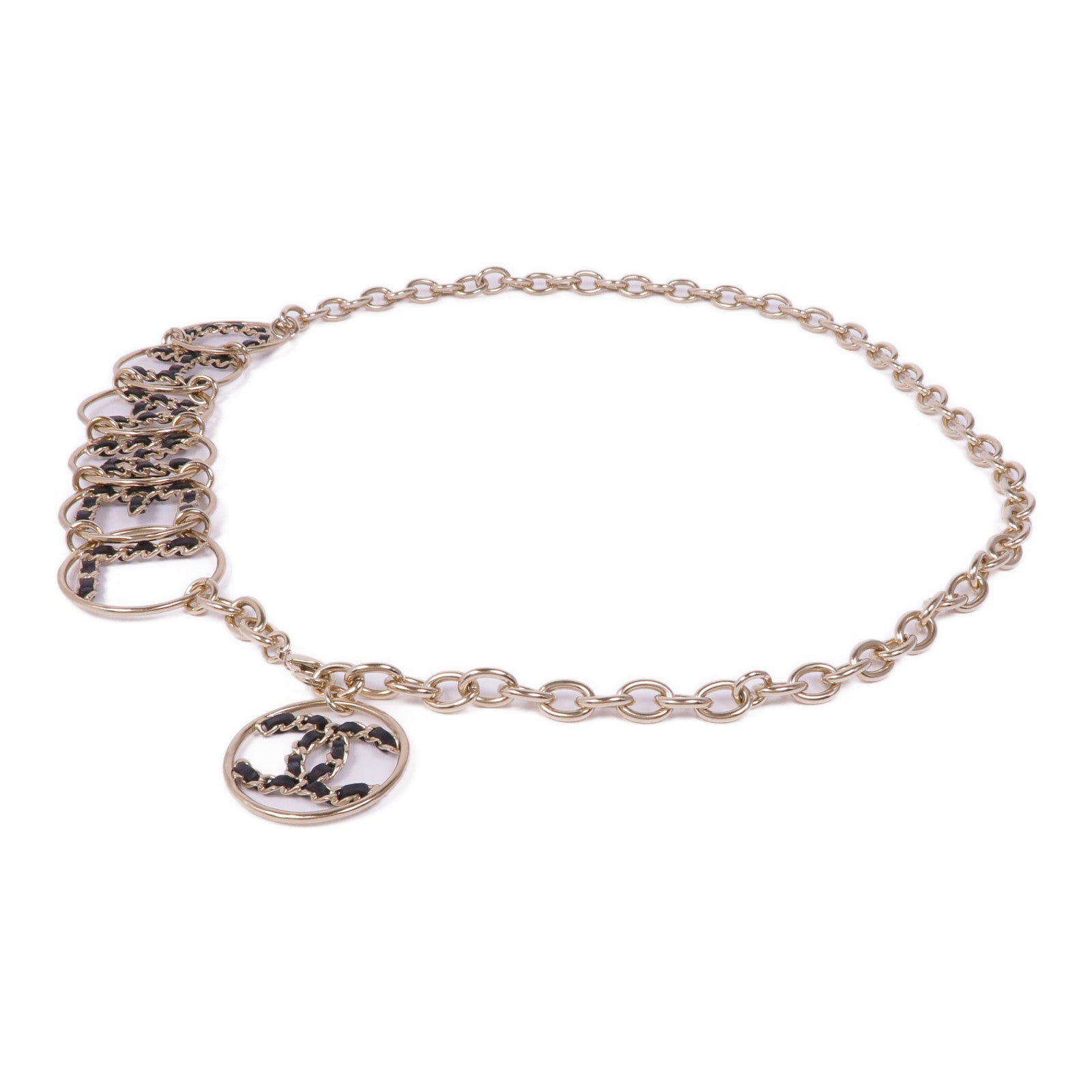 CHANEL 金屬/皮革Fancy Belt腰帶