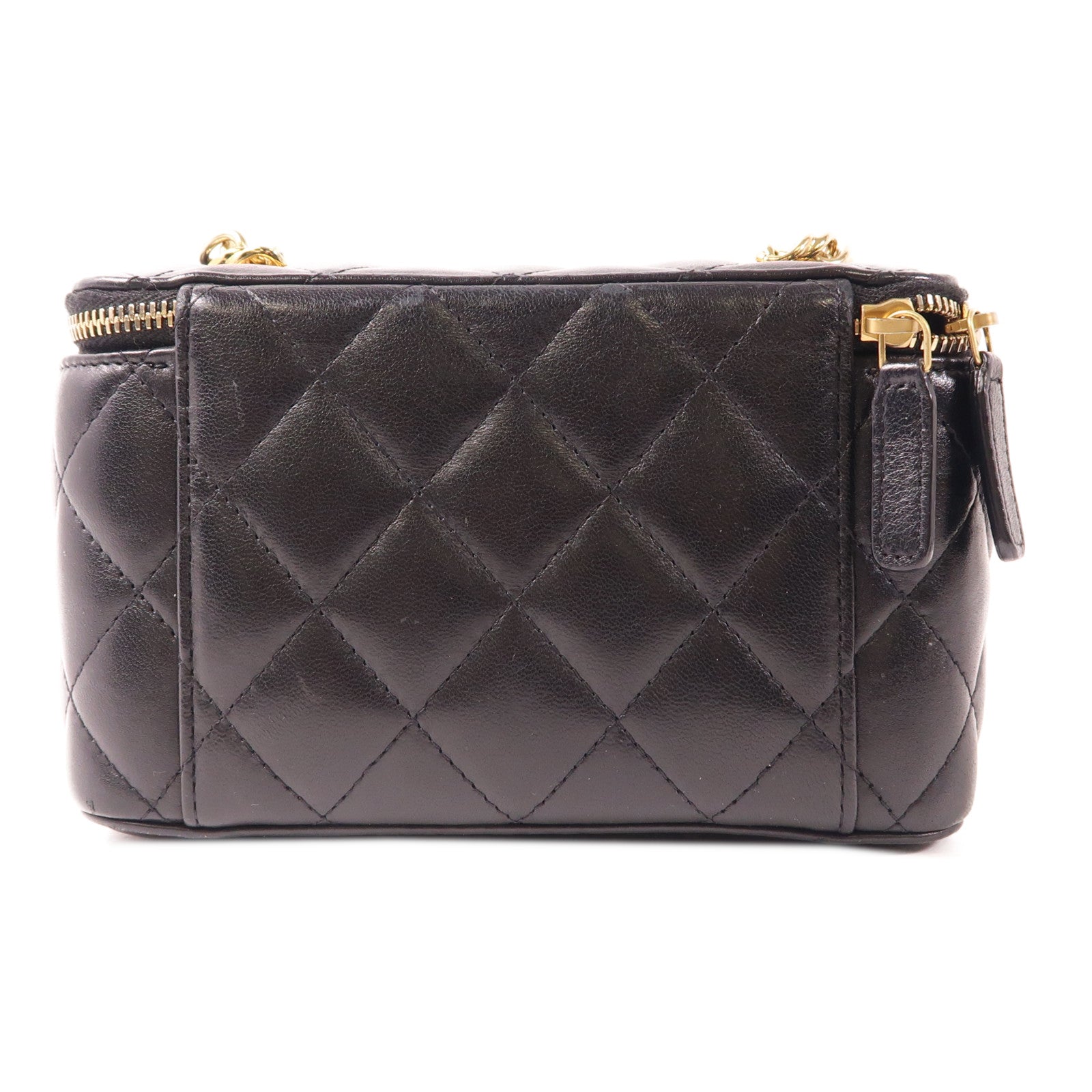 CHANEL 羊皮皮革Vanity Case金扣鏈帶肩背袋