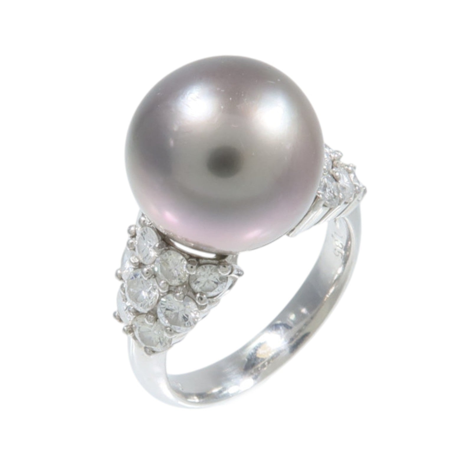 JEWELRY PT900鉑金Pearl Diamond Ring珍珠/鑽石戒指