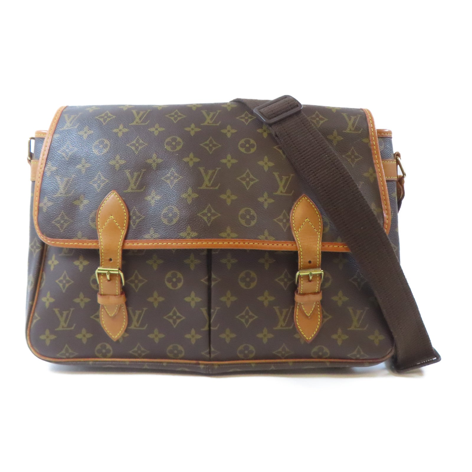 LOUIS VUITTON Monogram Shoulder Bag金扣肩背袋啡色