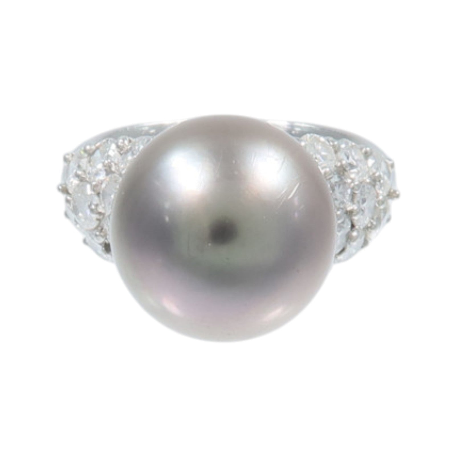 JEWELRY PT900鉑金Pearl Diamond Ring珍珠/鑽石戒指